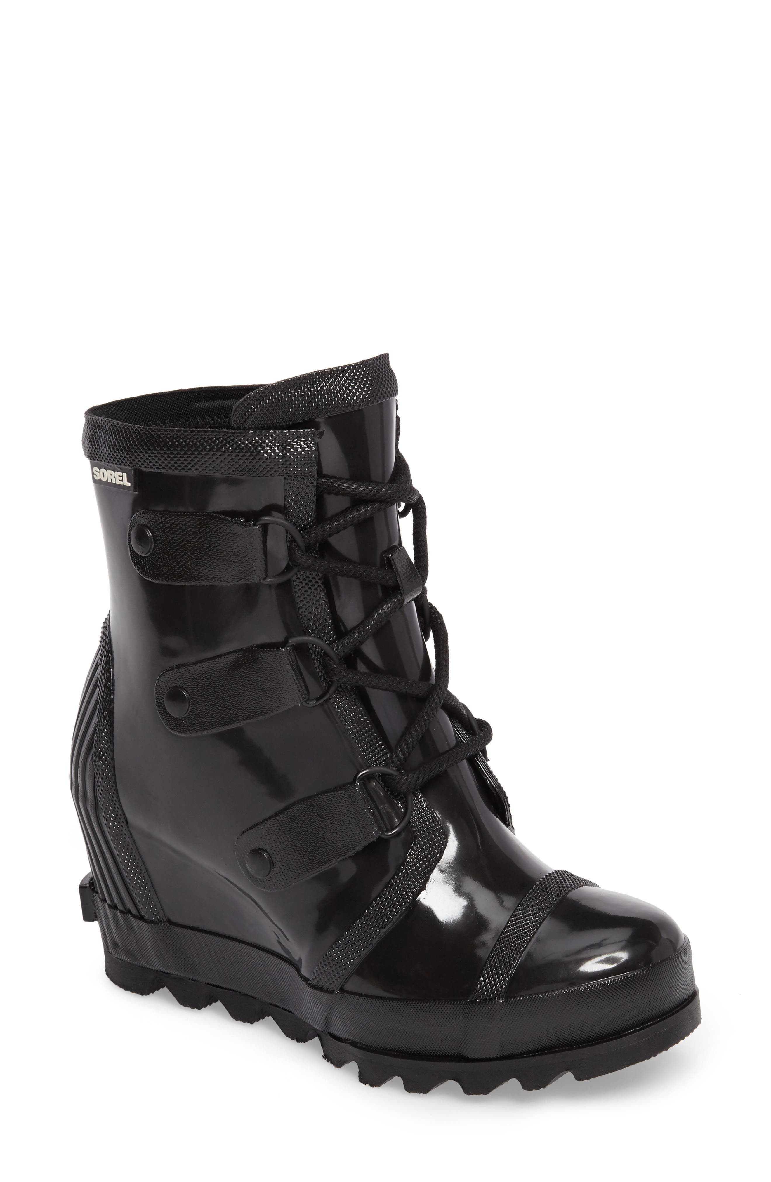 Sorel Joan Glossy Wedge Rain Boot
