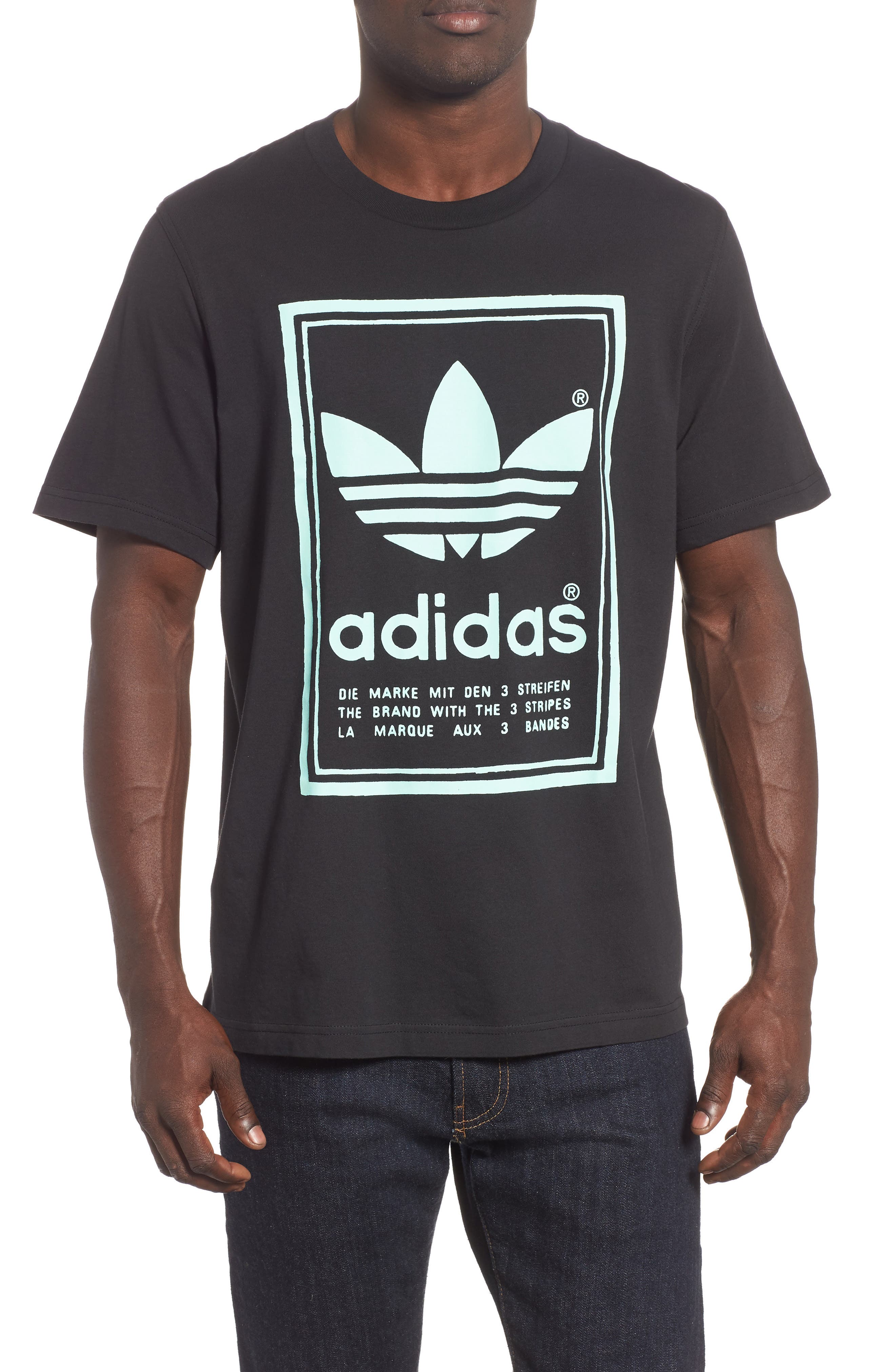 Adidas Originals Vintage Logo Graphic T-Shirt, Black