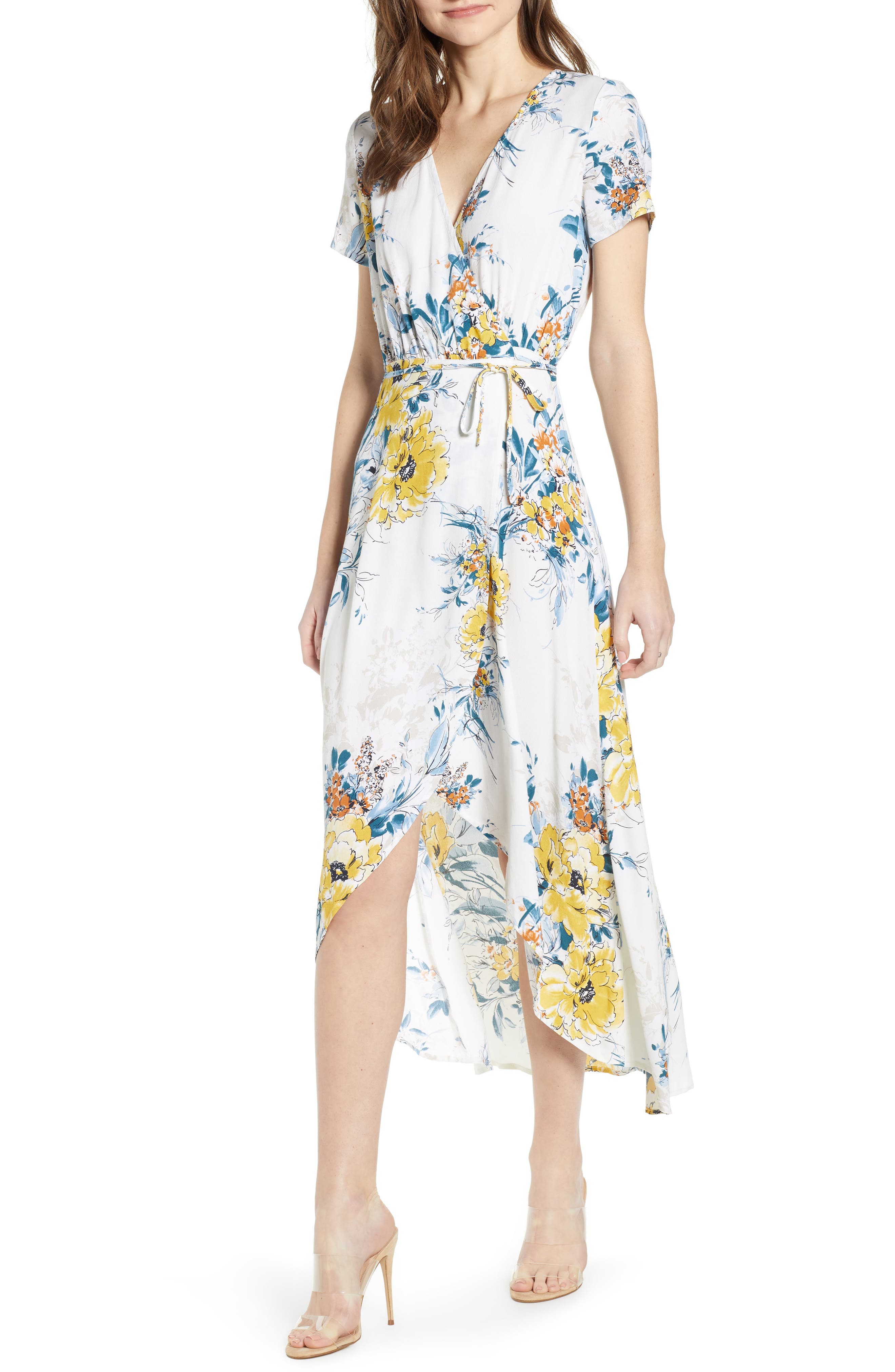 Leith Everyday High/low Wrap Dress, Ivory