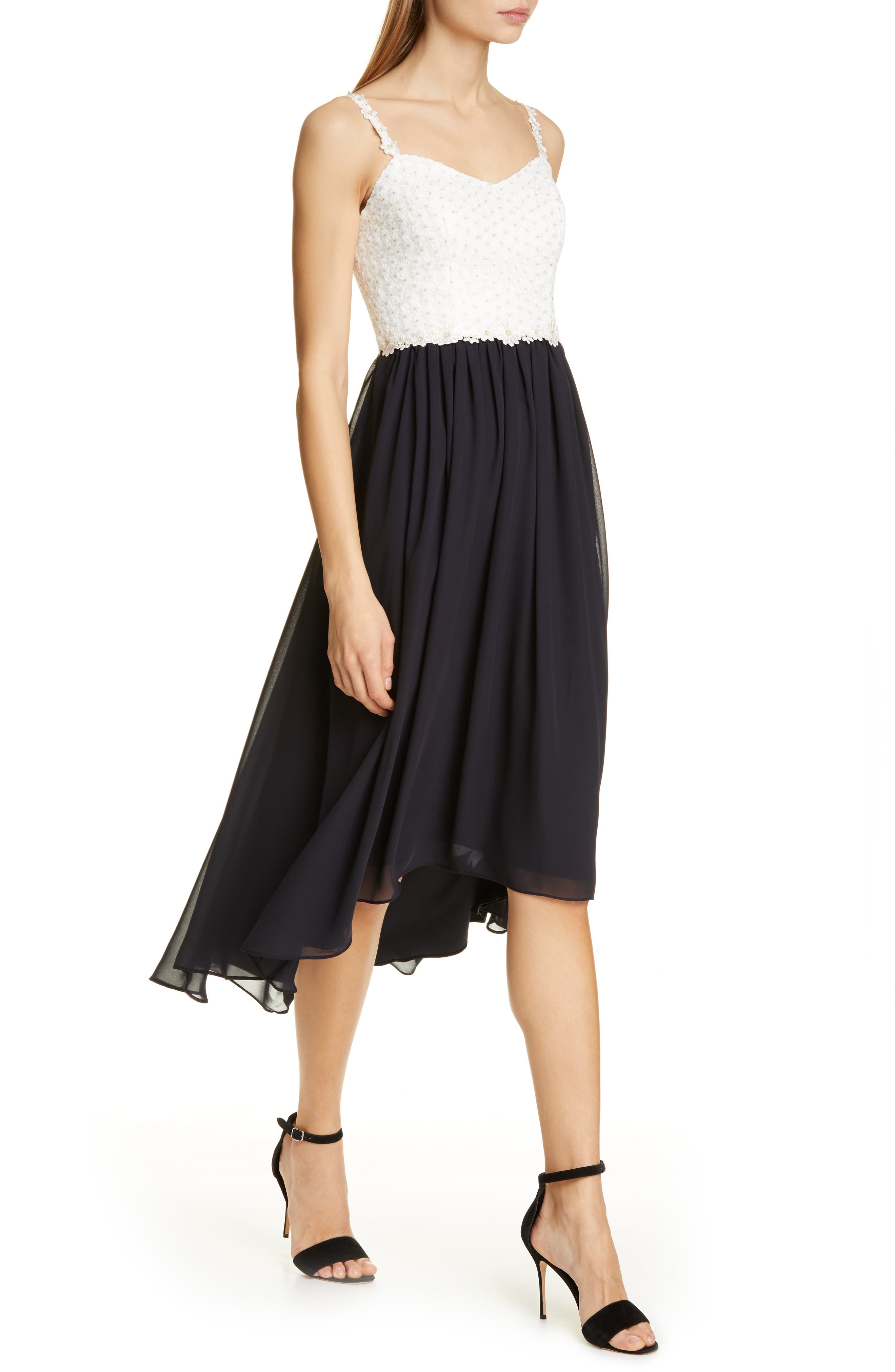 Ted Baker London Rosemry Daisy Dip Hem Dress, Blue