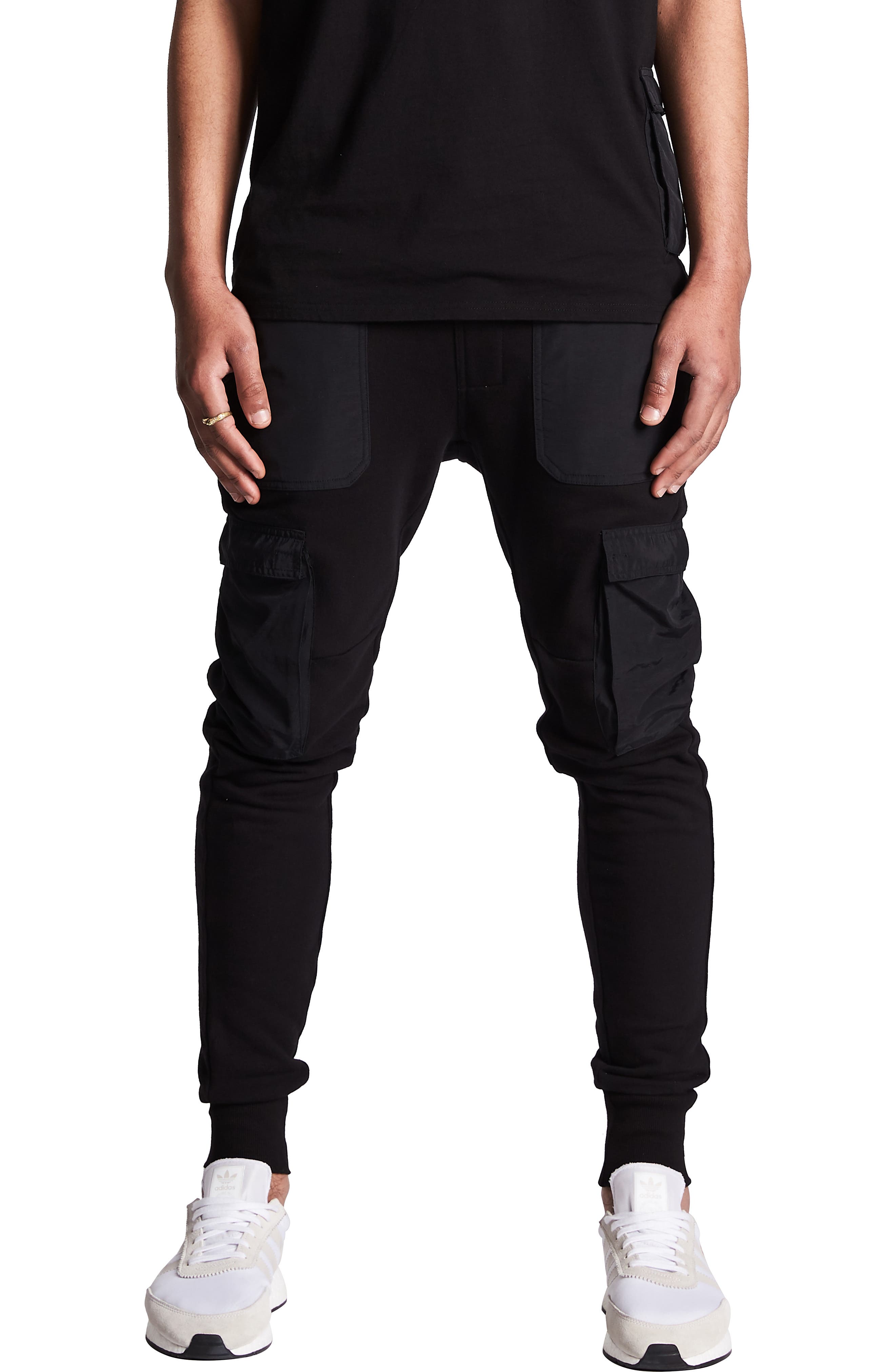 Nxp Selector Fleece Cargo Jogger Pants, Black