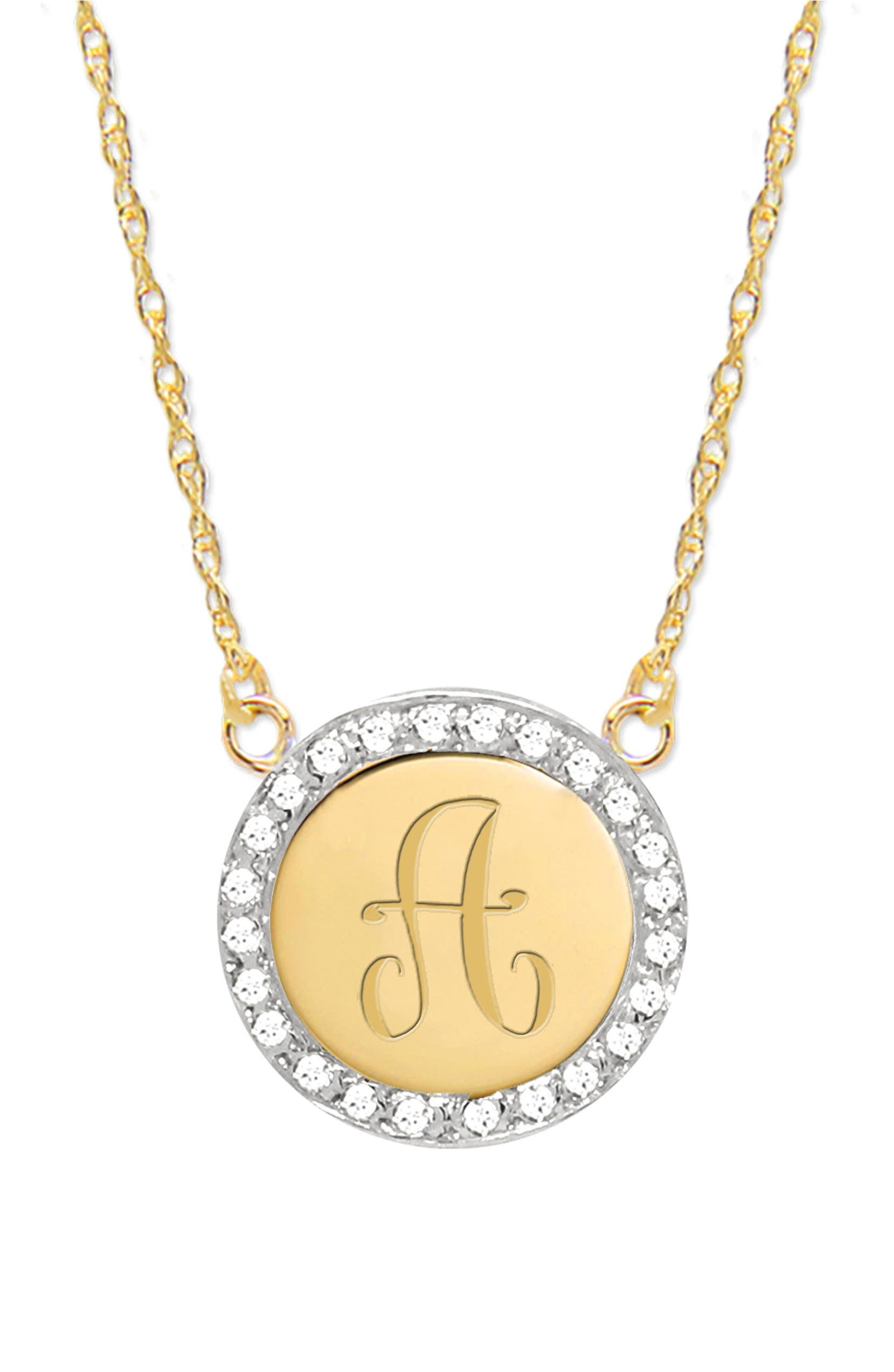 Jane Basch Designs Diamond Halo Initial Pendant Necklace Nordstrom