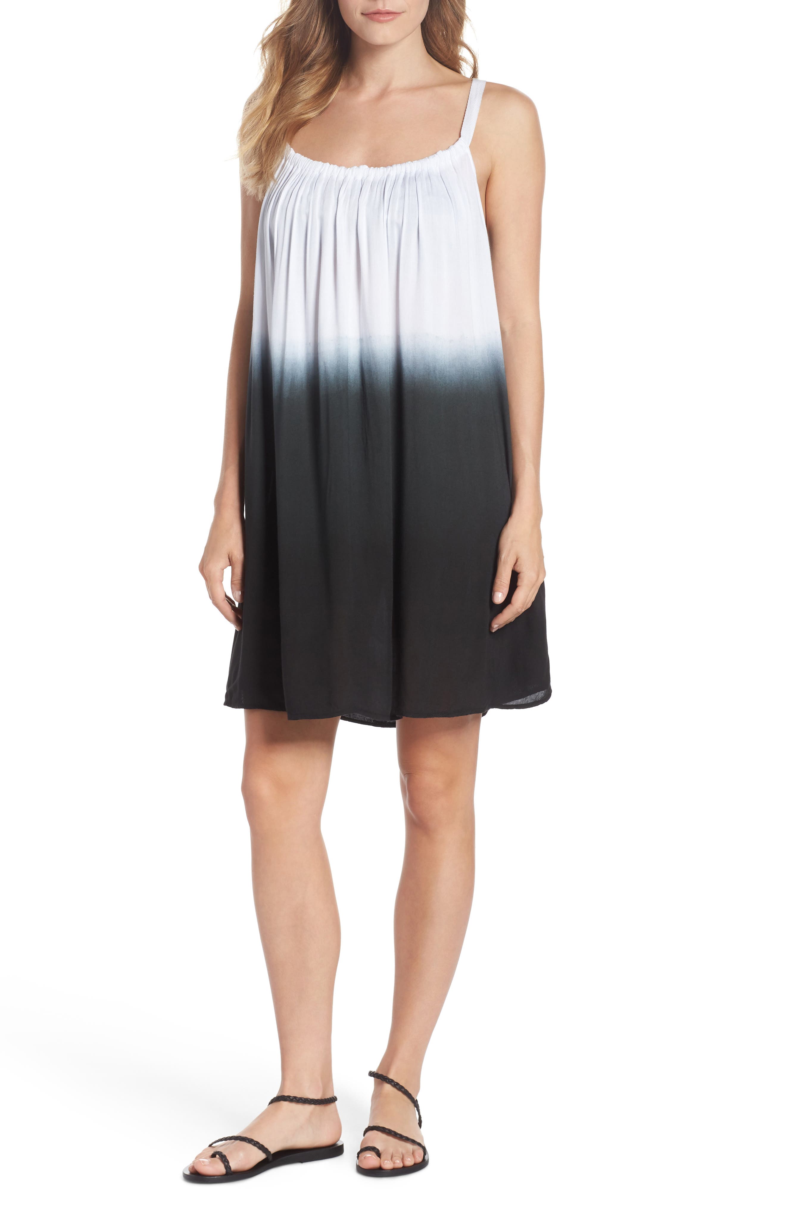 Elan Dip-Dye Cover-Up Dress, Black