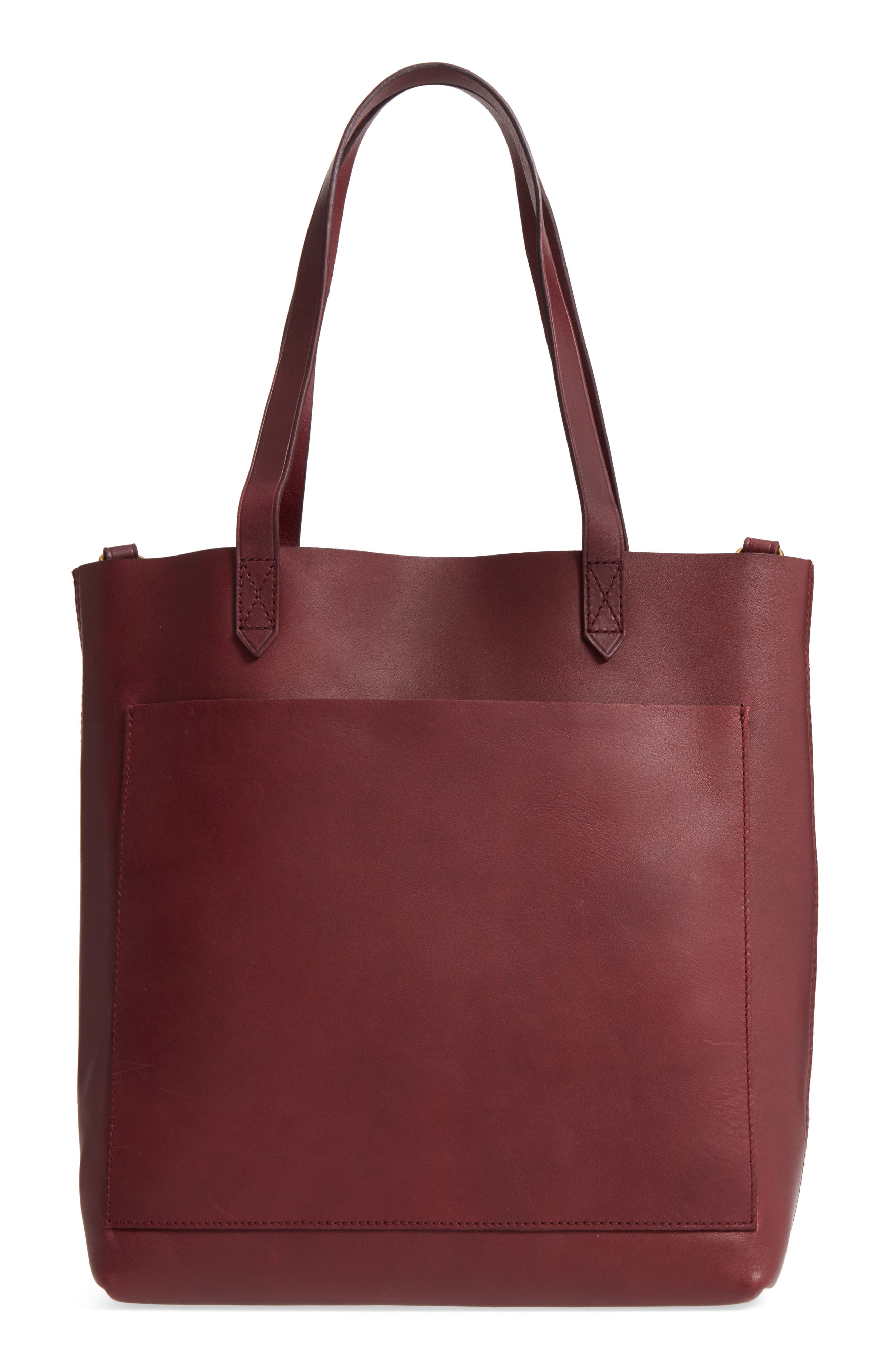 Medium Leather Transport Tote,                         Main,                         color, DARK CABERNET