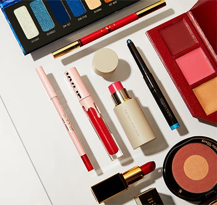 An array of makeup.