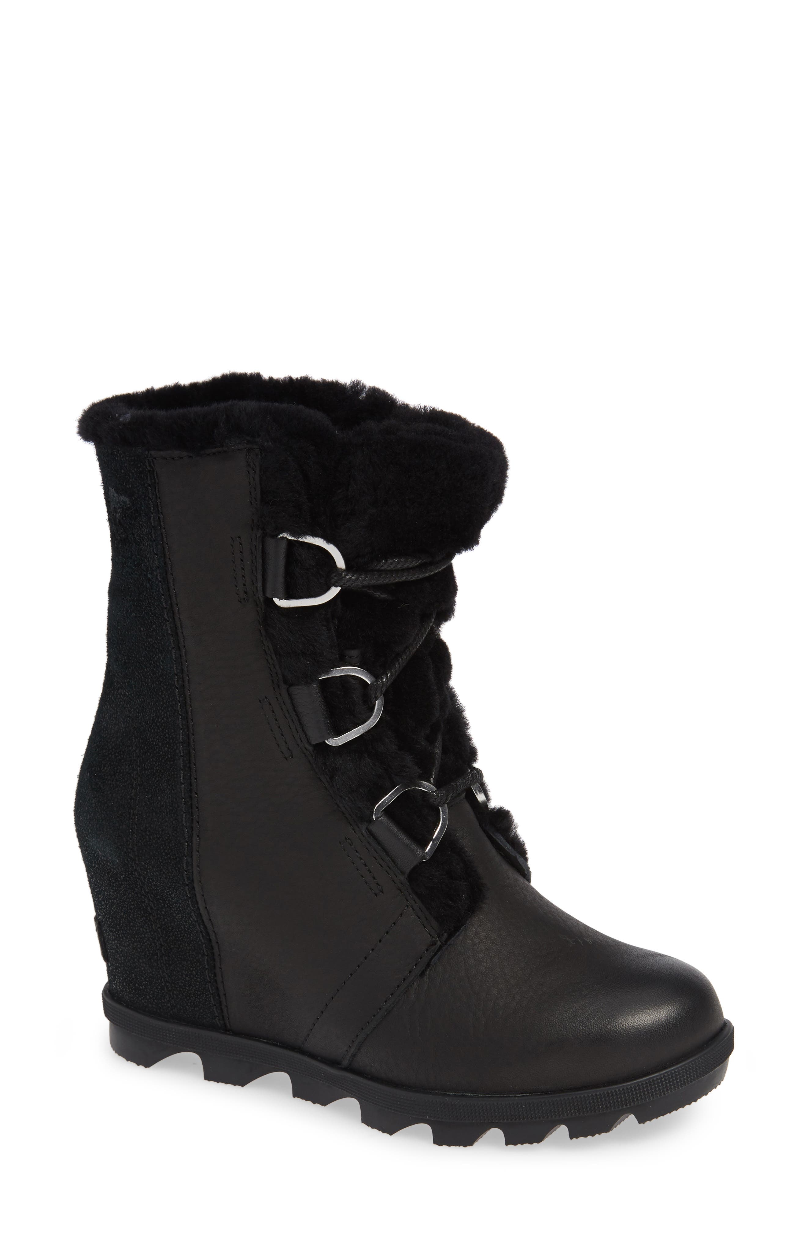 Sorel Joan Of Arctic Ii Lux Wedge Genuine Shearling Bootie