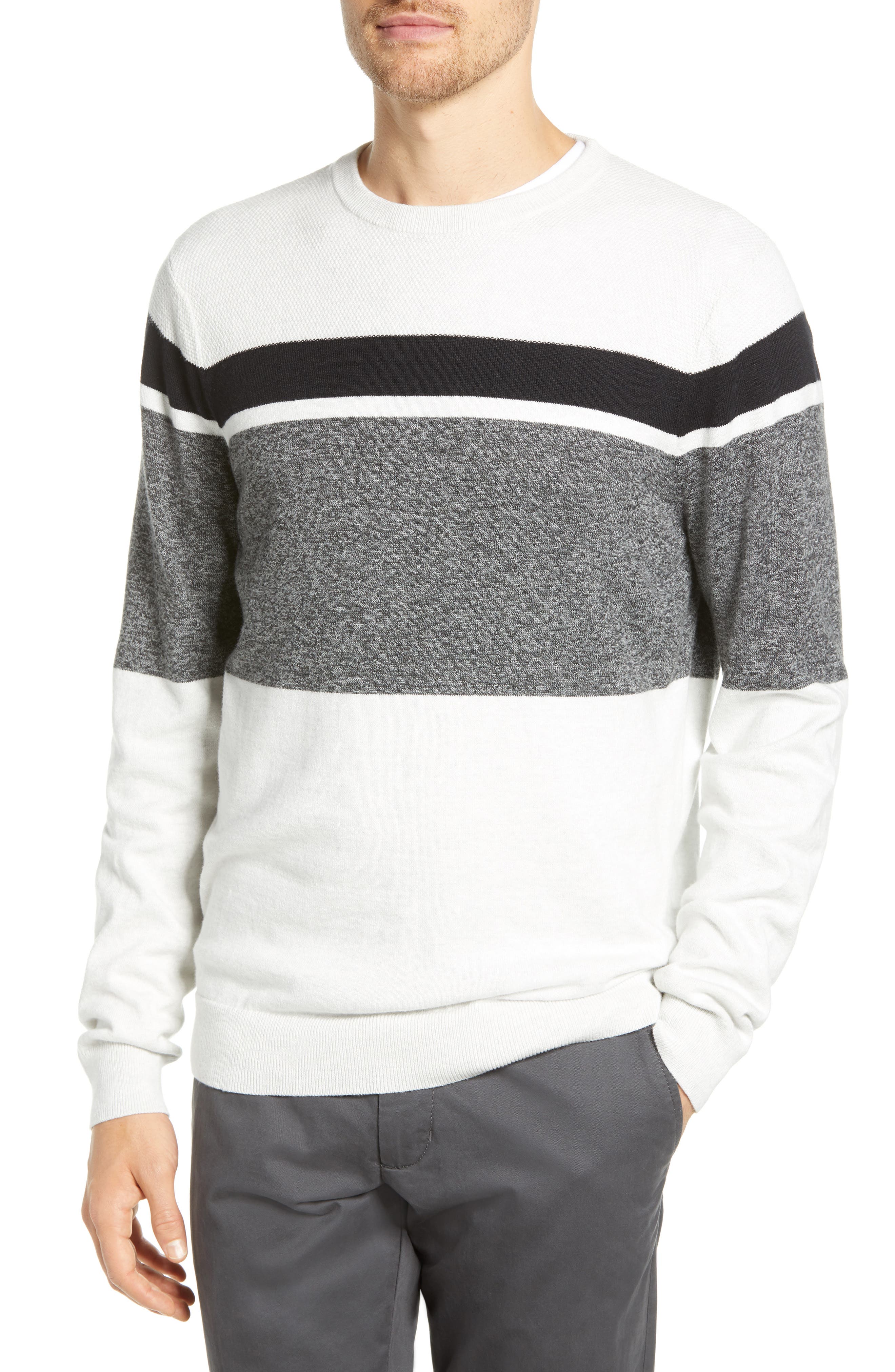 1901 Alpine Stripe Sweater, Grey