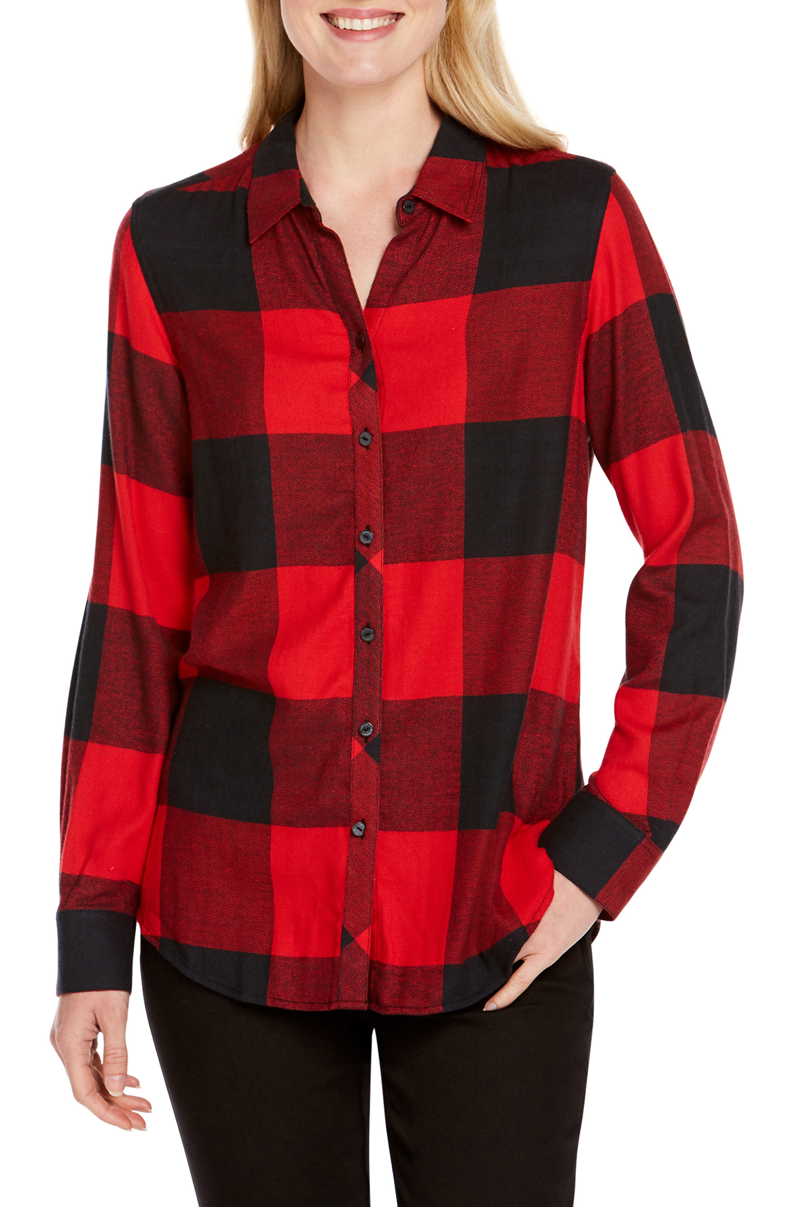 Foxcroft Buffalo Plaid Shirt, Red