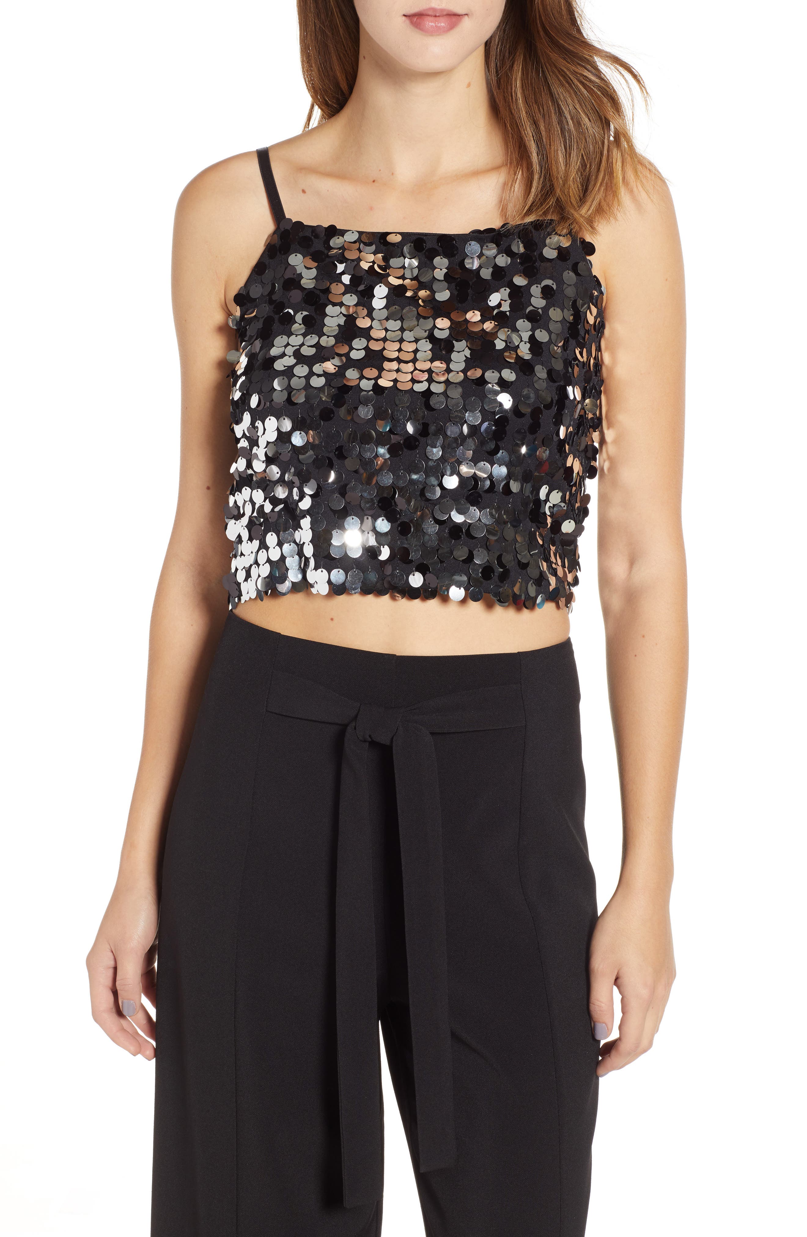 Leith Sequin Crop Camisole