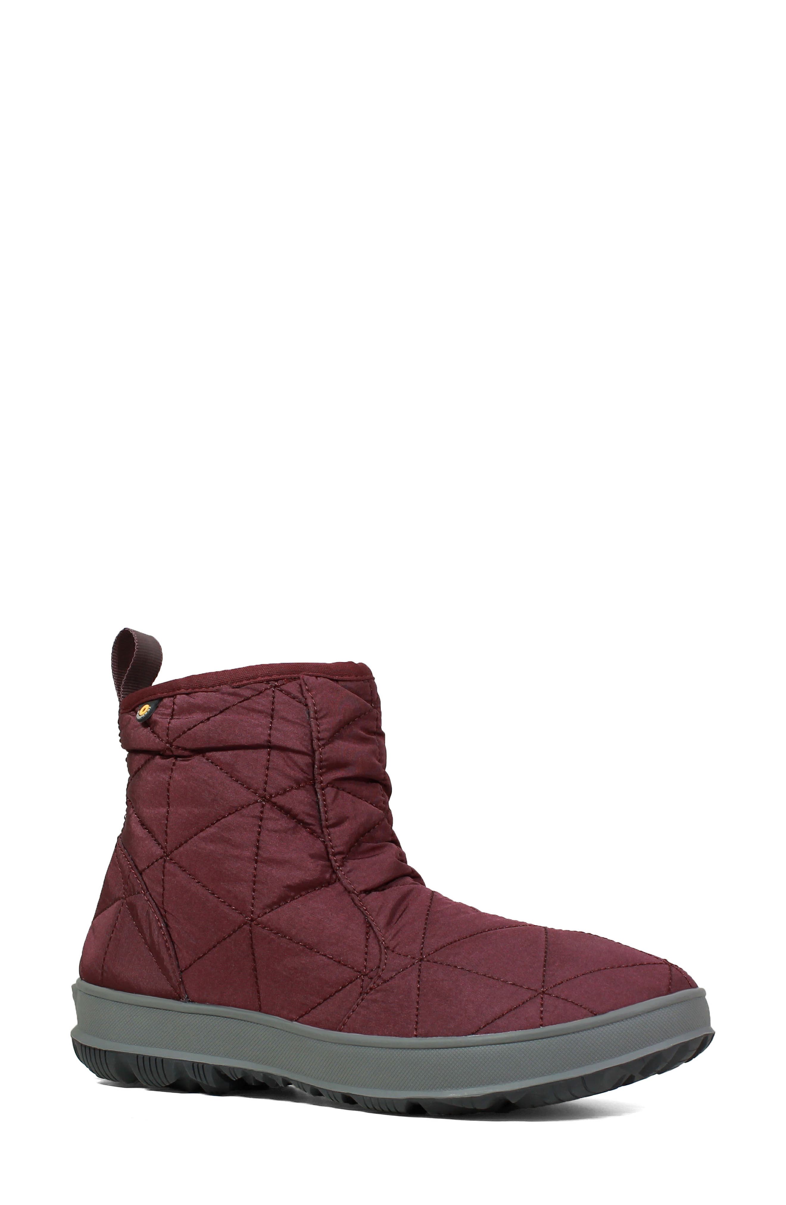 Bogs Snowday Waterproof Quilted Snow Boot, Burgundy