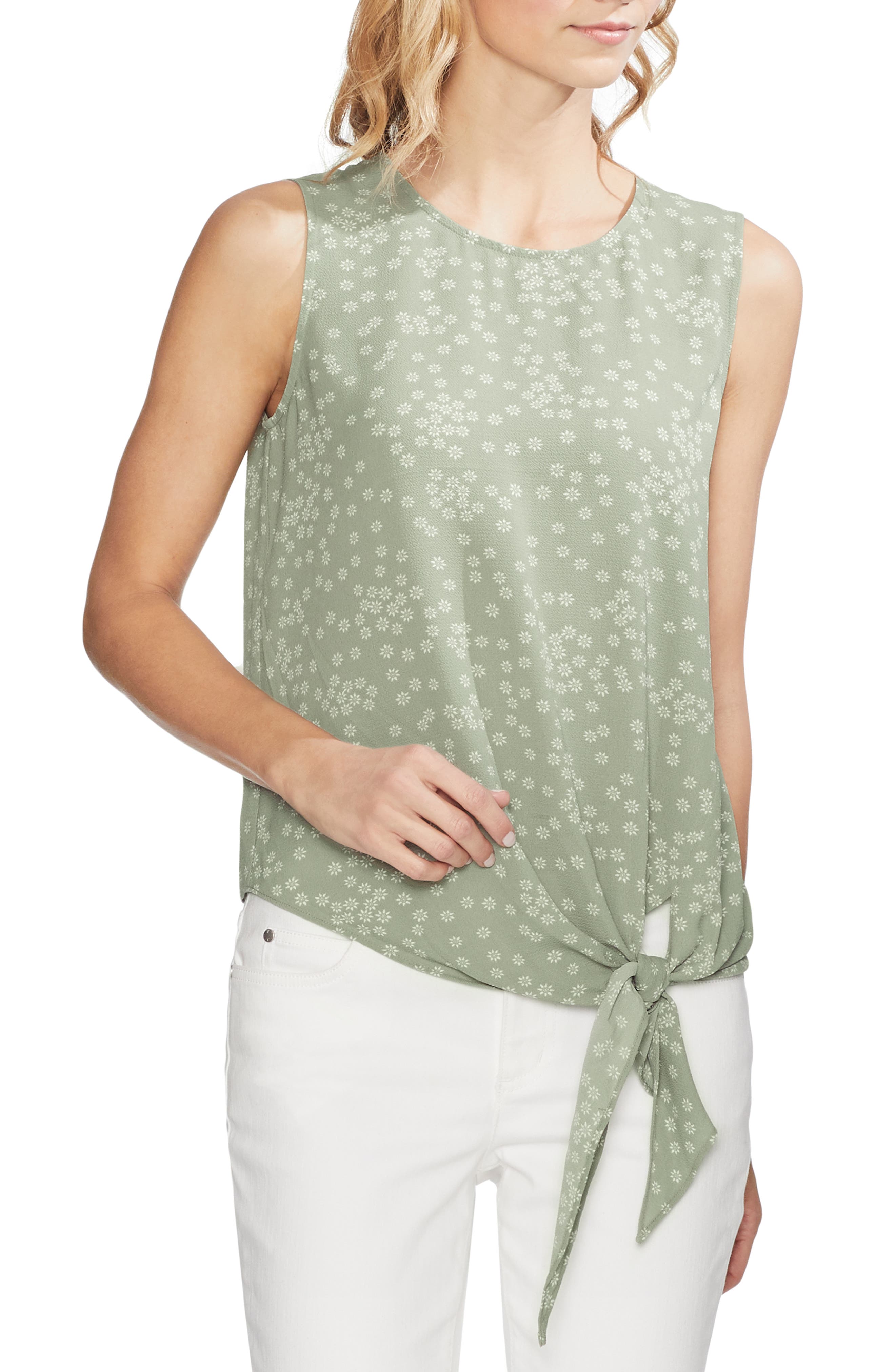 Vince Camuto Tops DITSY SHOWERS TIE FRONT BLOUSE
