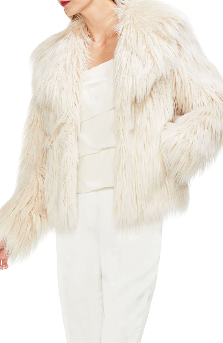 Faux Fur Jacket,
                        Main,
                        color, PEARL IVORY