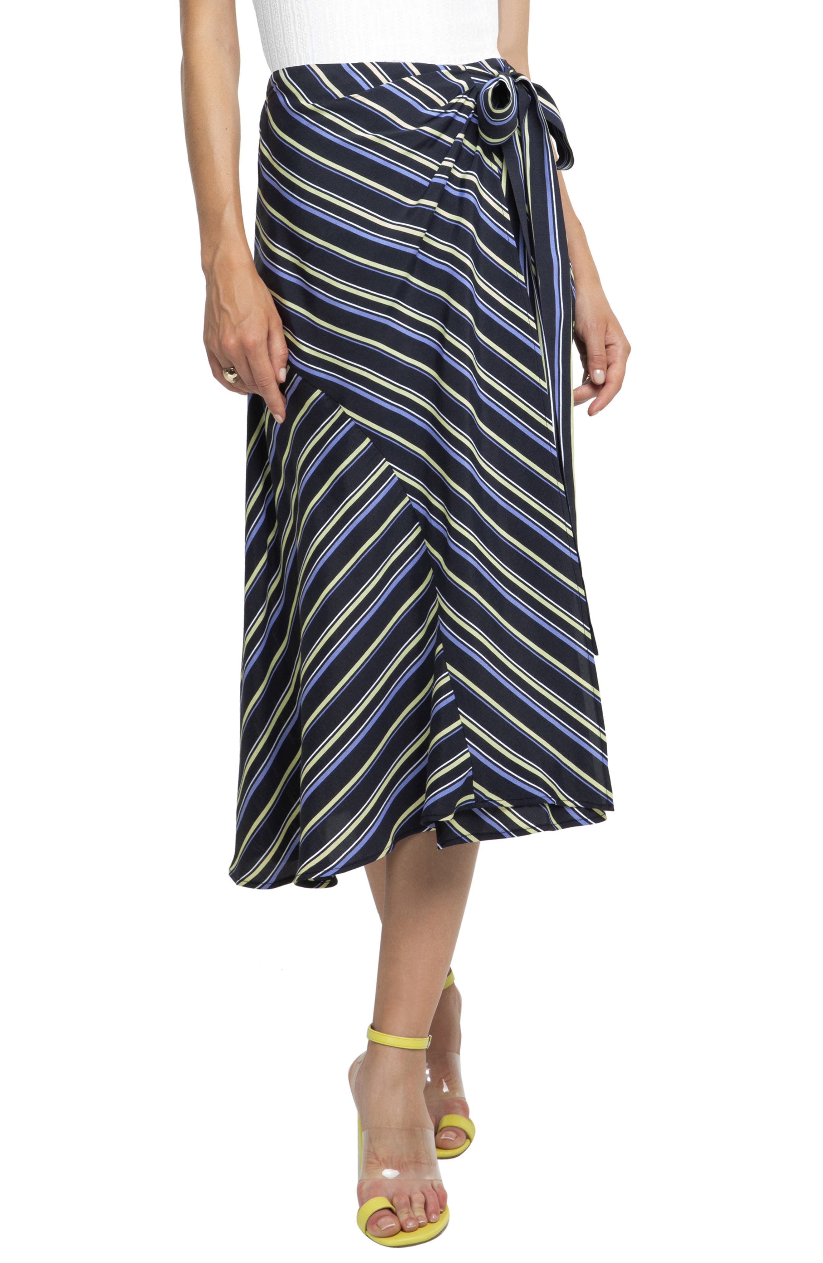 Astr The Label Stripe Midi Skirt