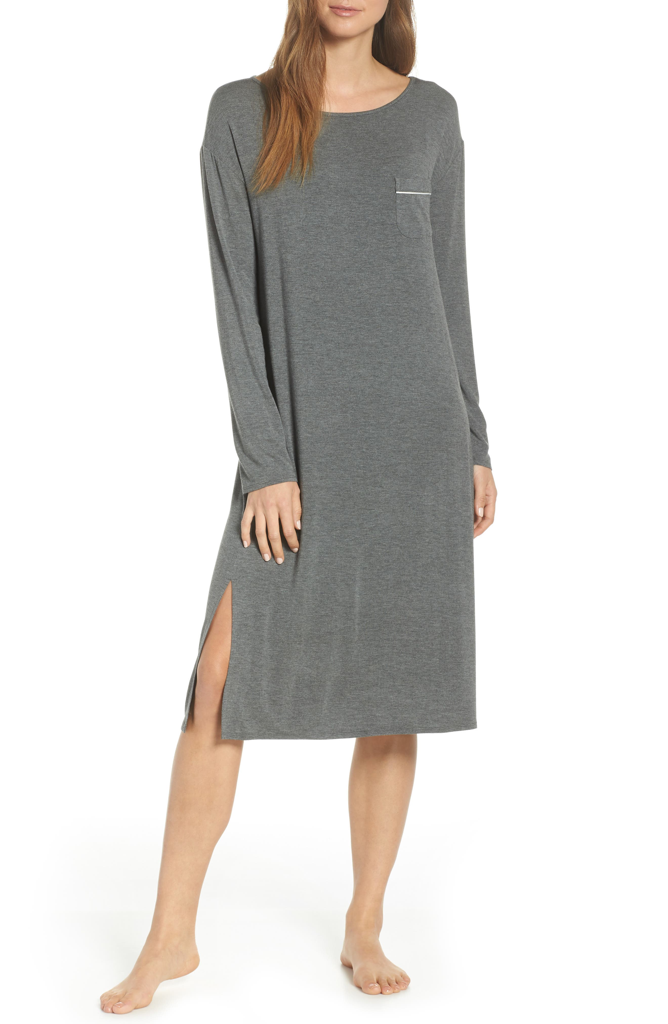 Nordstrom Lingerie Moonlight Midi Nightgown, Grey