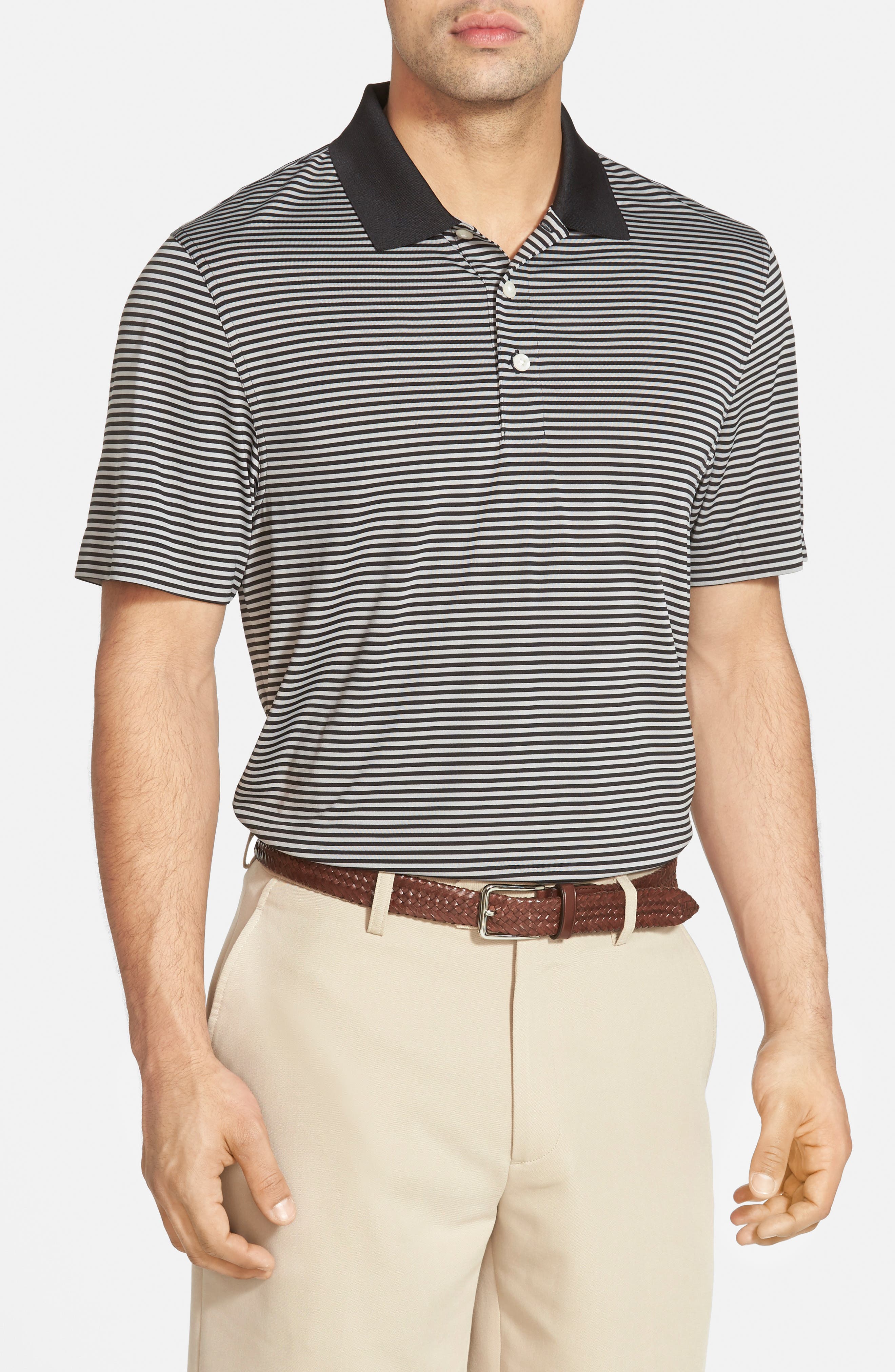 Cutter & Buck Trevor Stripe Drytec Polo, Black