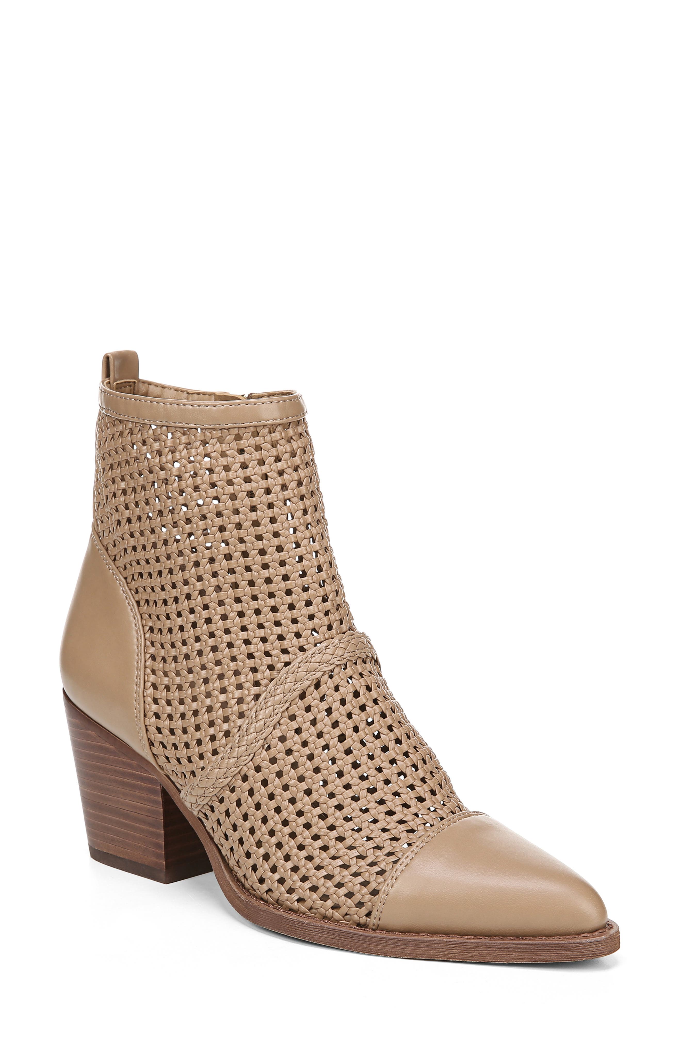 Sam Edelman Elita Woven Cap Toe Bootie, Brown