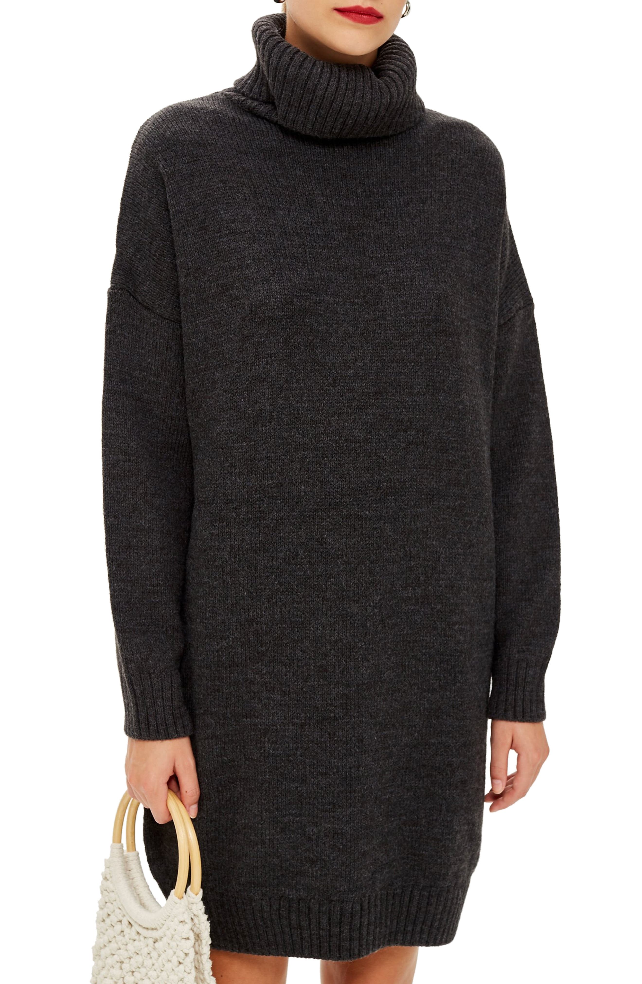 Topshop Turtleneck Sweater Dress, US (fits like 0-2) - Grey