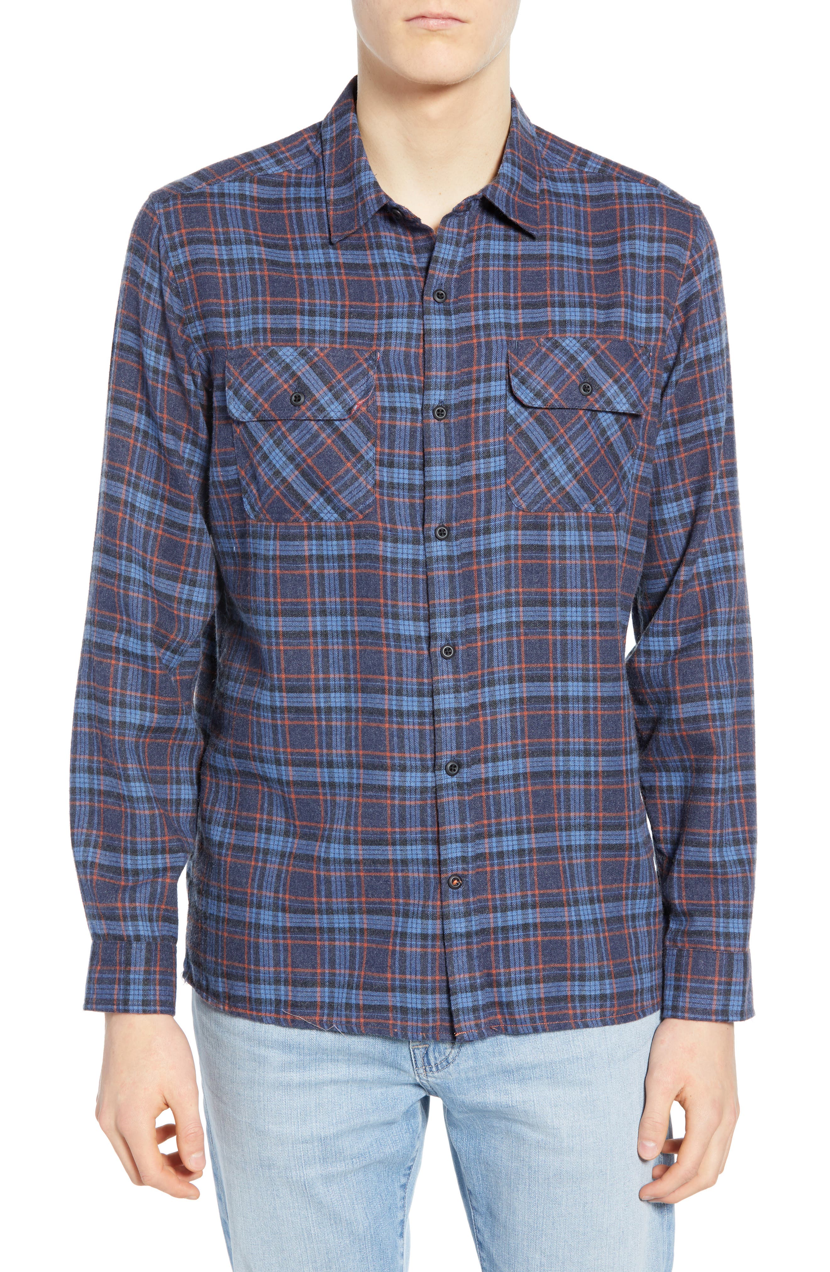 Hurley Walker Plaid Flannel Shirt, Grey