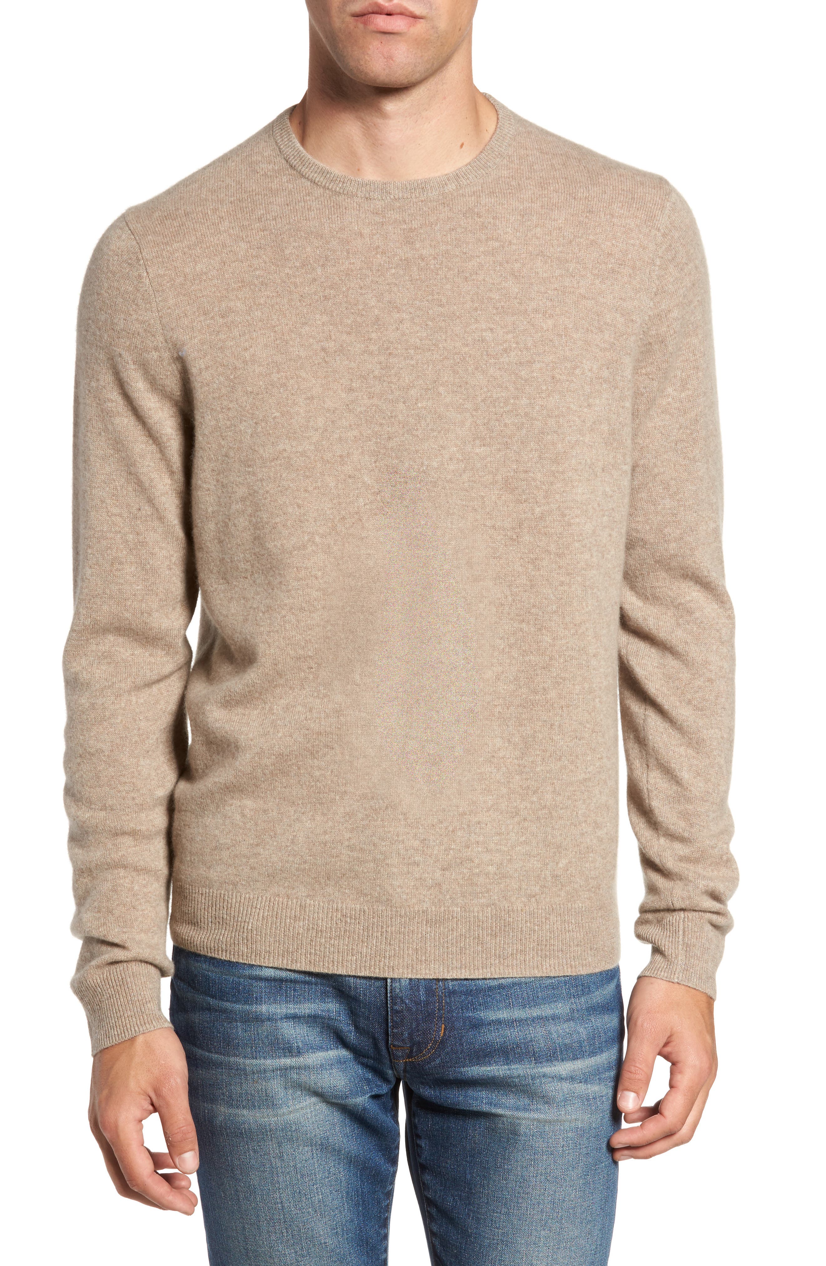 Nordstrom Shop Cashmere Crewneck Sweater, Brown