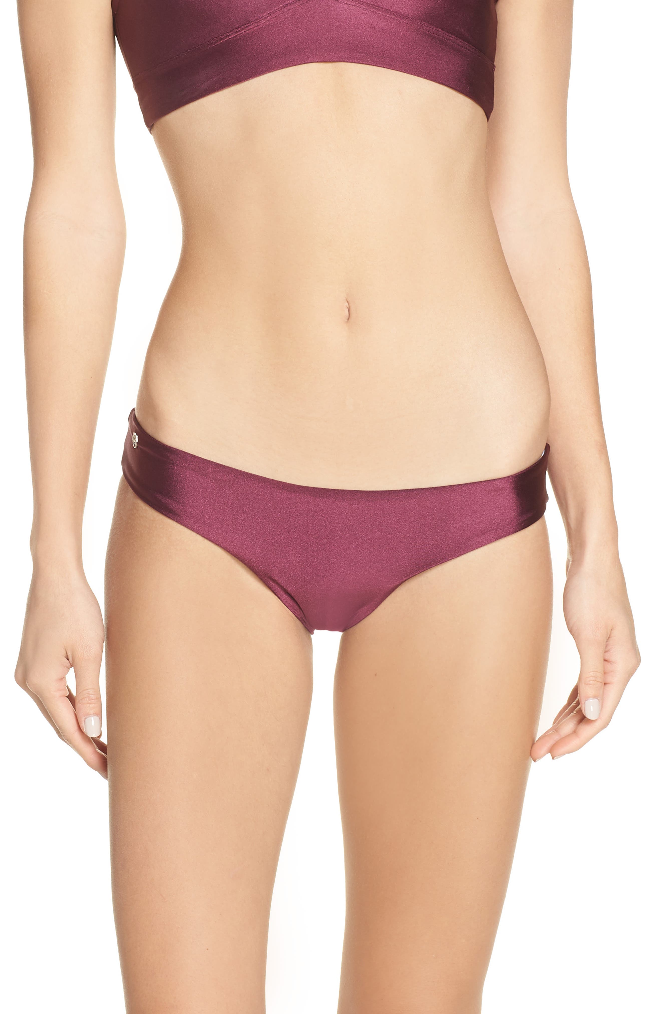 Maaji Beach Plum Sublime Reversible Bikini Bottoms, Burgundy