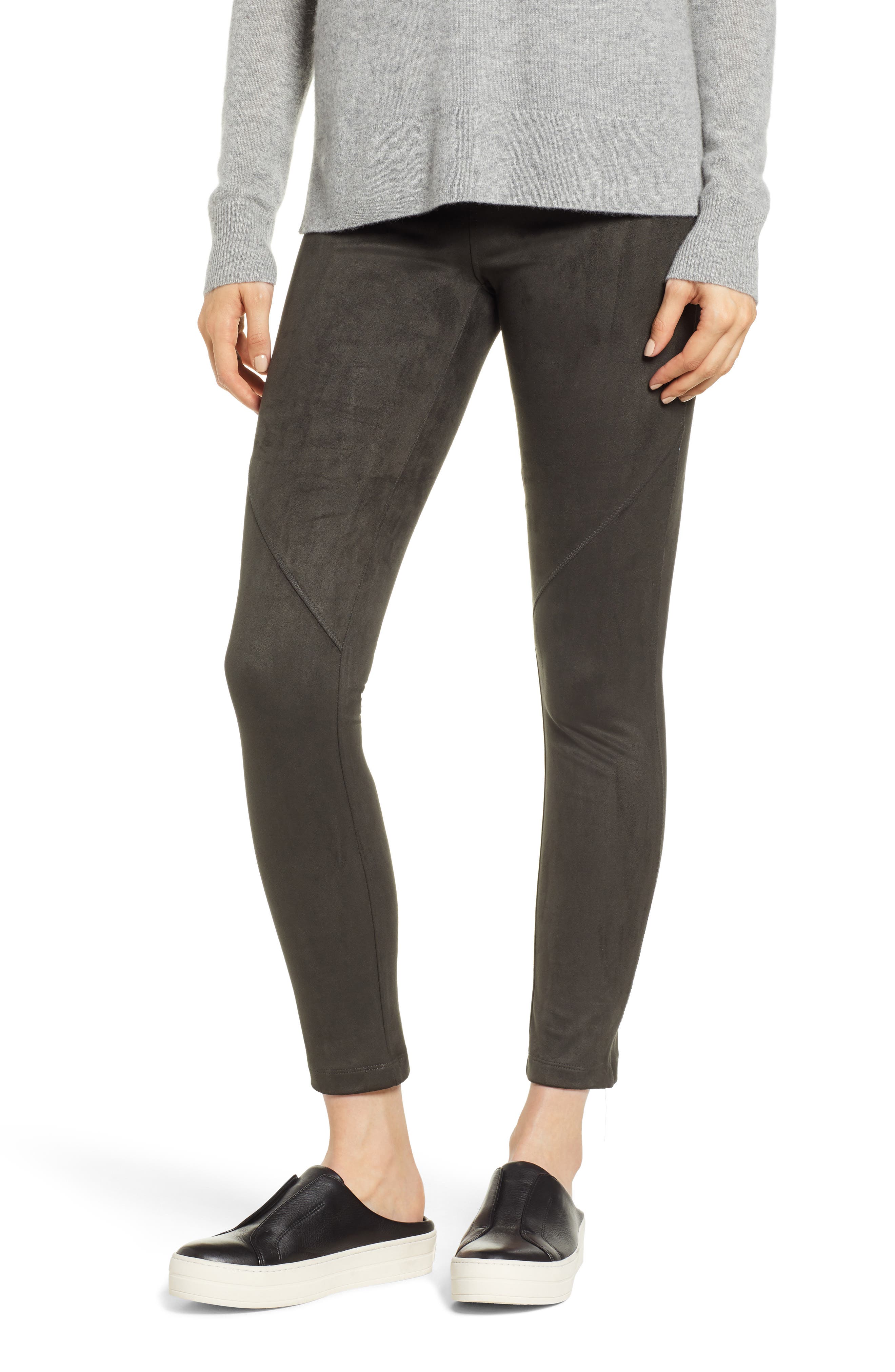David Lerner Bergen Seamed Faux Suede Leggings