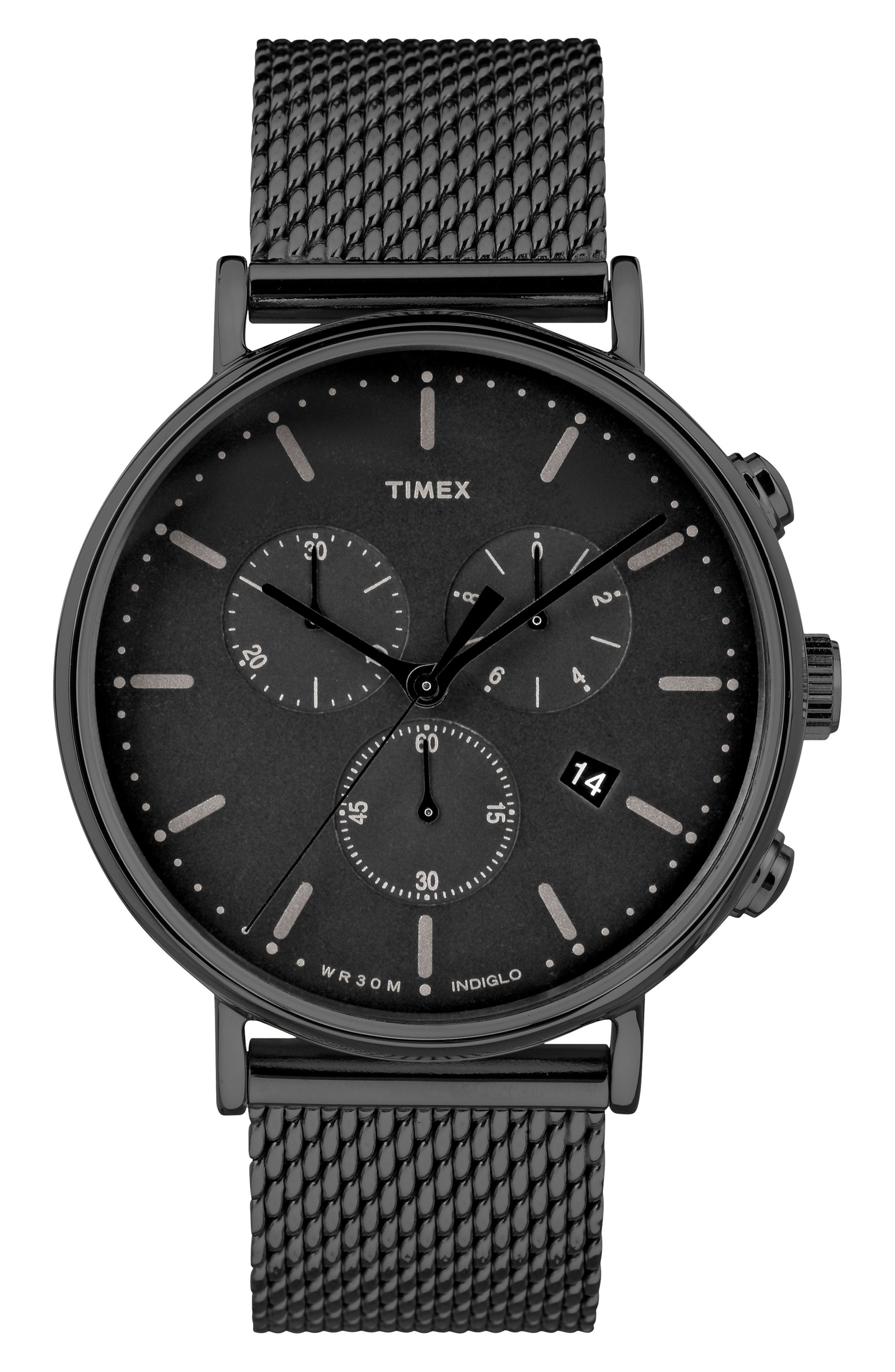 Timex Fairfield Chronograph Mesh Strap Watch, 41Mm