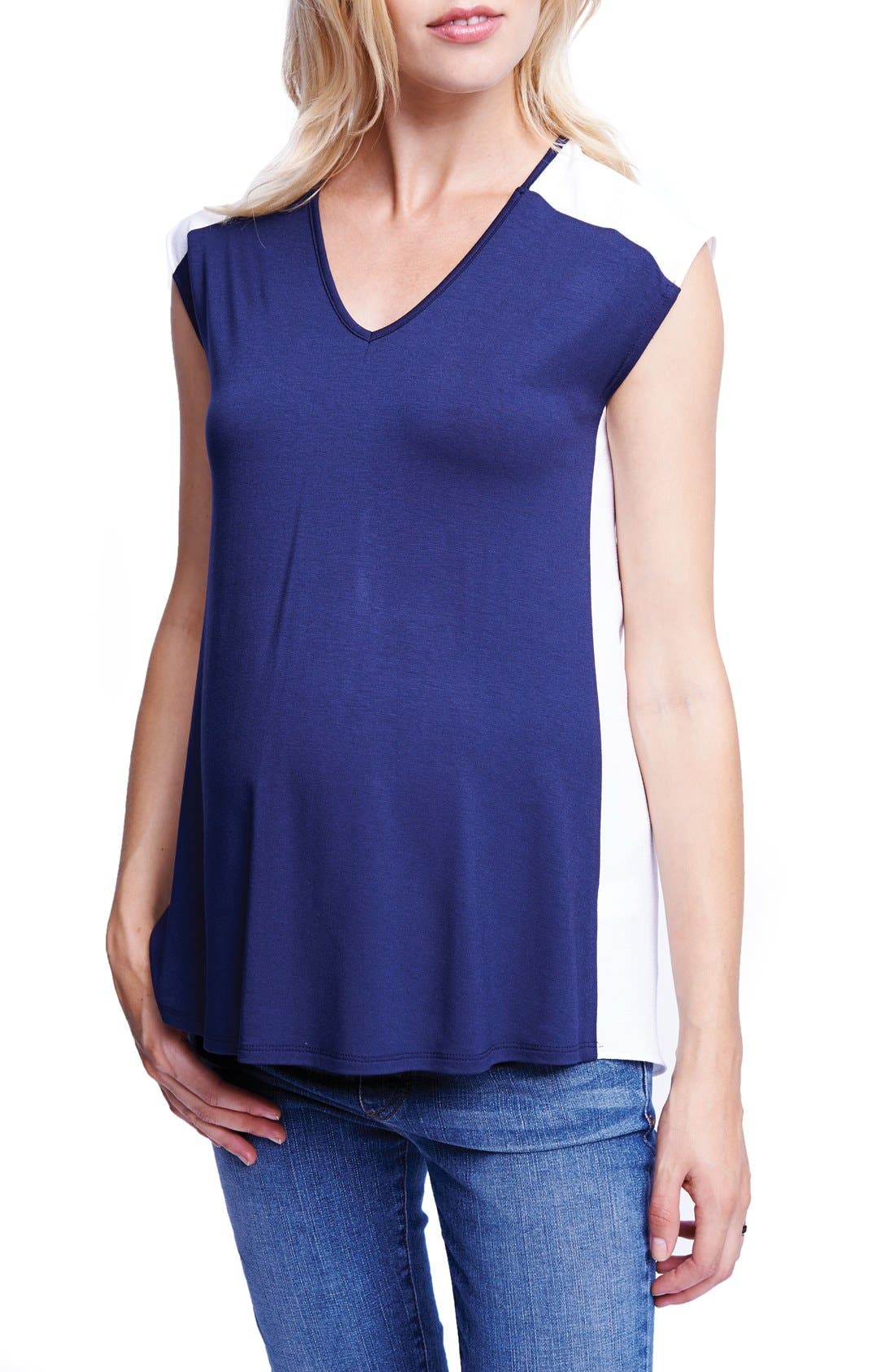 Maternal America Colorblock Maternity Tee