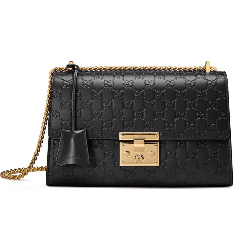 Gucci Medium Padlock Signature Leather Shoulder Bag Nordstrom Medium Padlock Signature Leather Shoulder Bag Main Color Nero