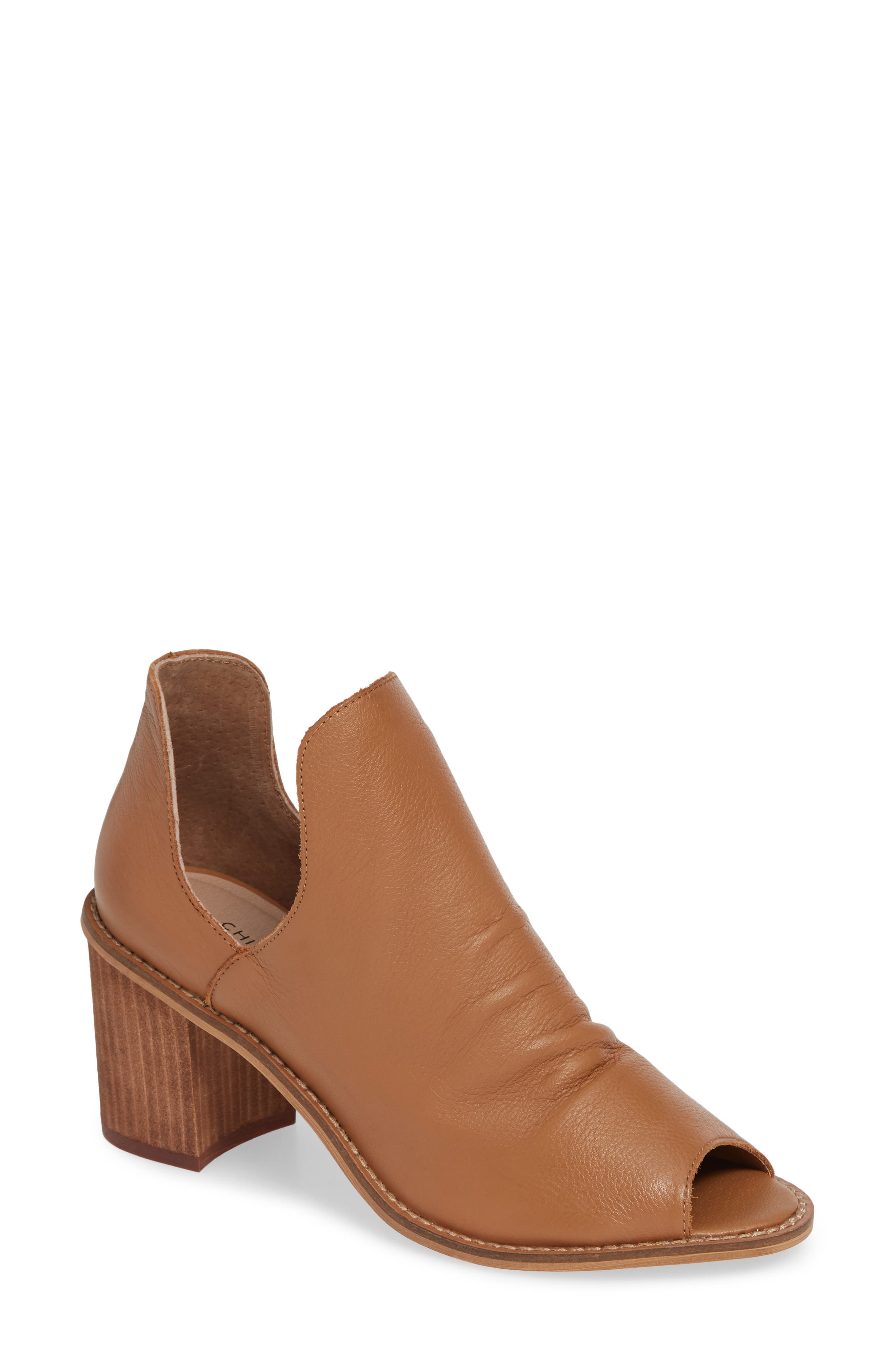 Chinese Laundry Carlita Peep Toe Bootie, Brown
