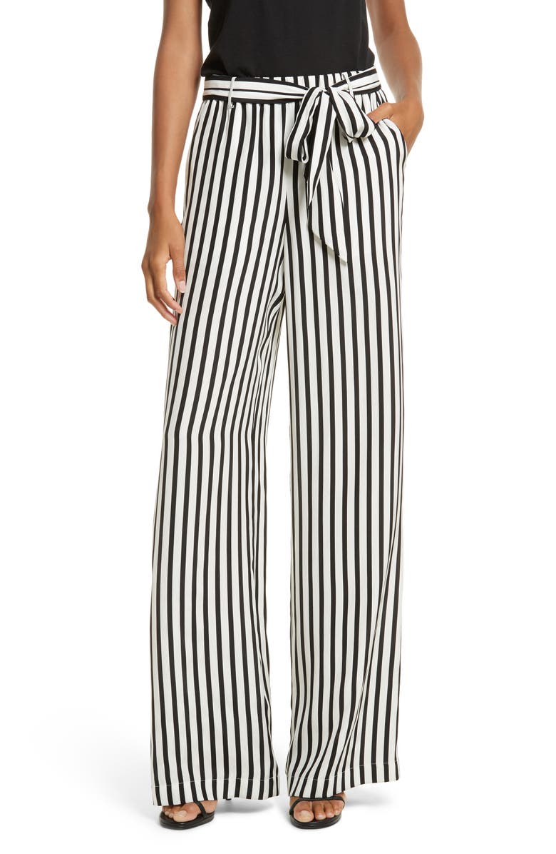 FRAME Stripe Wide Leg Silk Pants | Nordstrom