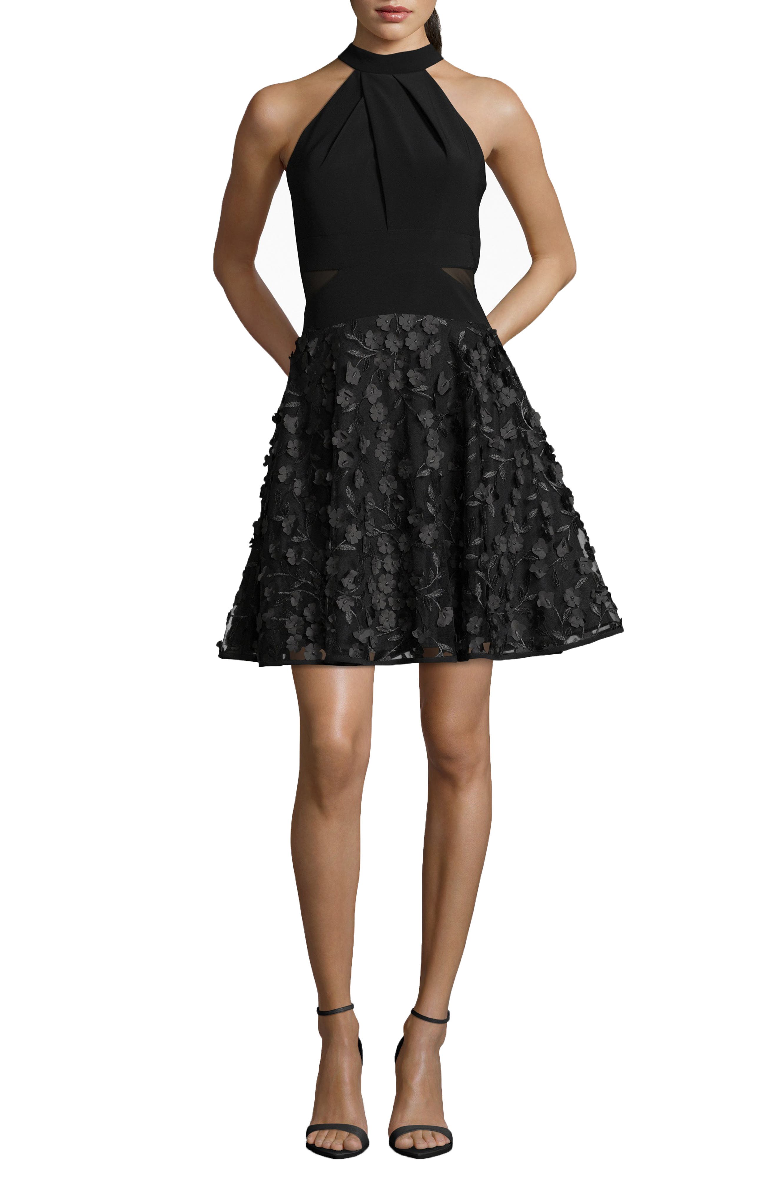 Xscape 3D Floral Party Dress