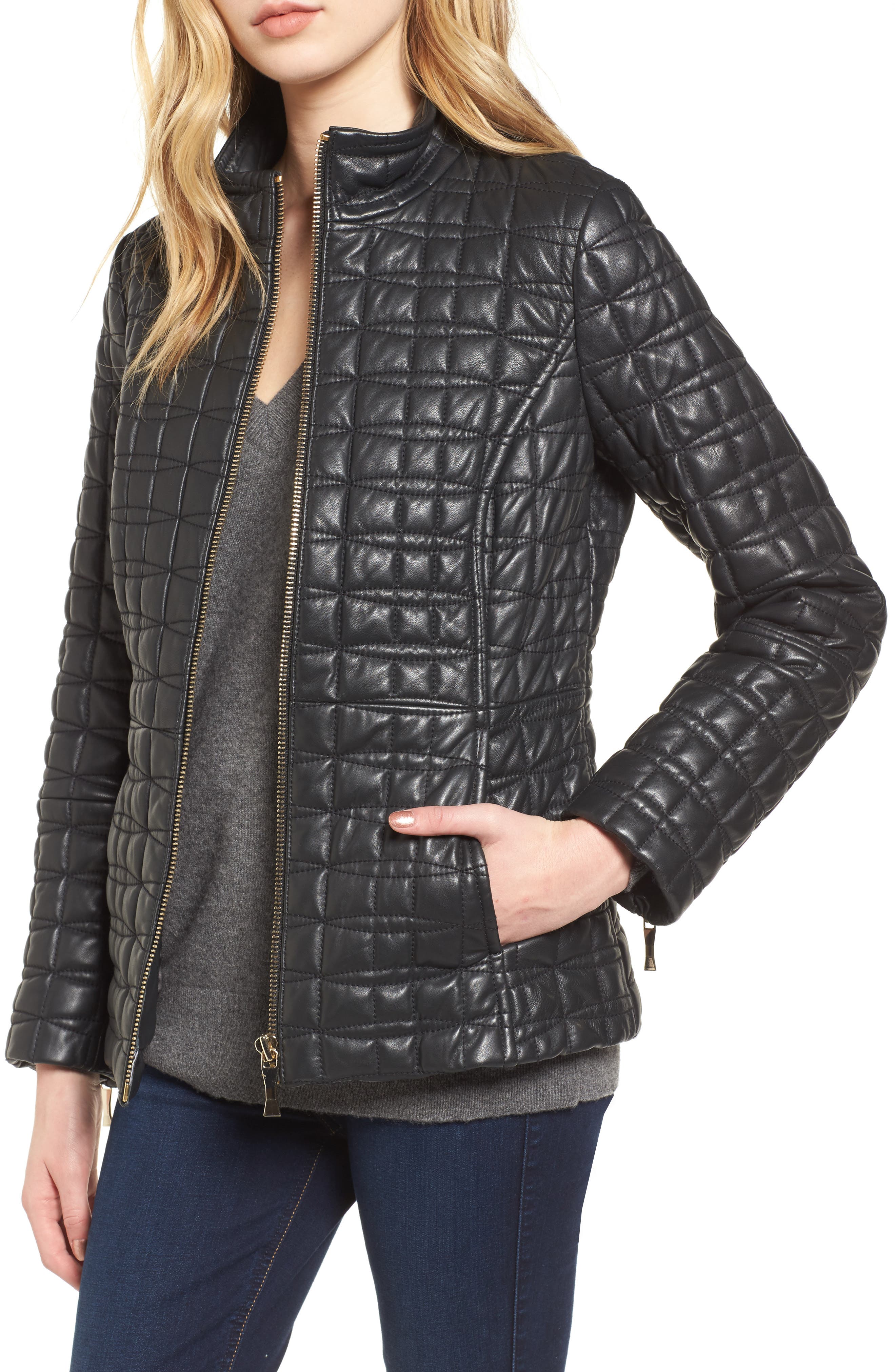 kate spade new york quilted leather jacket Nordstrom