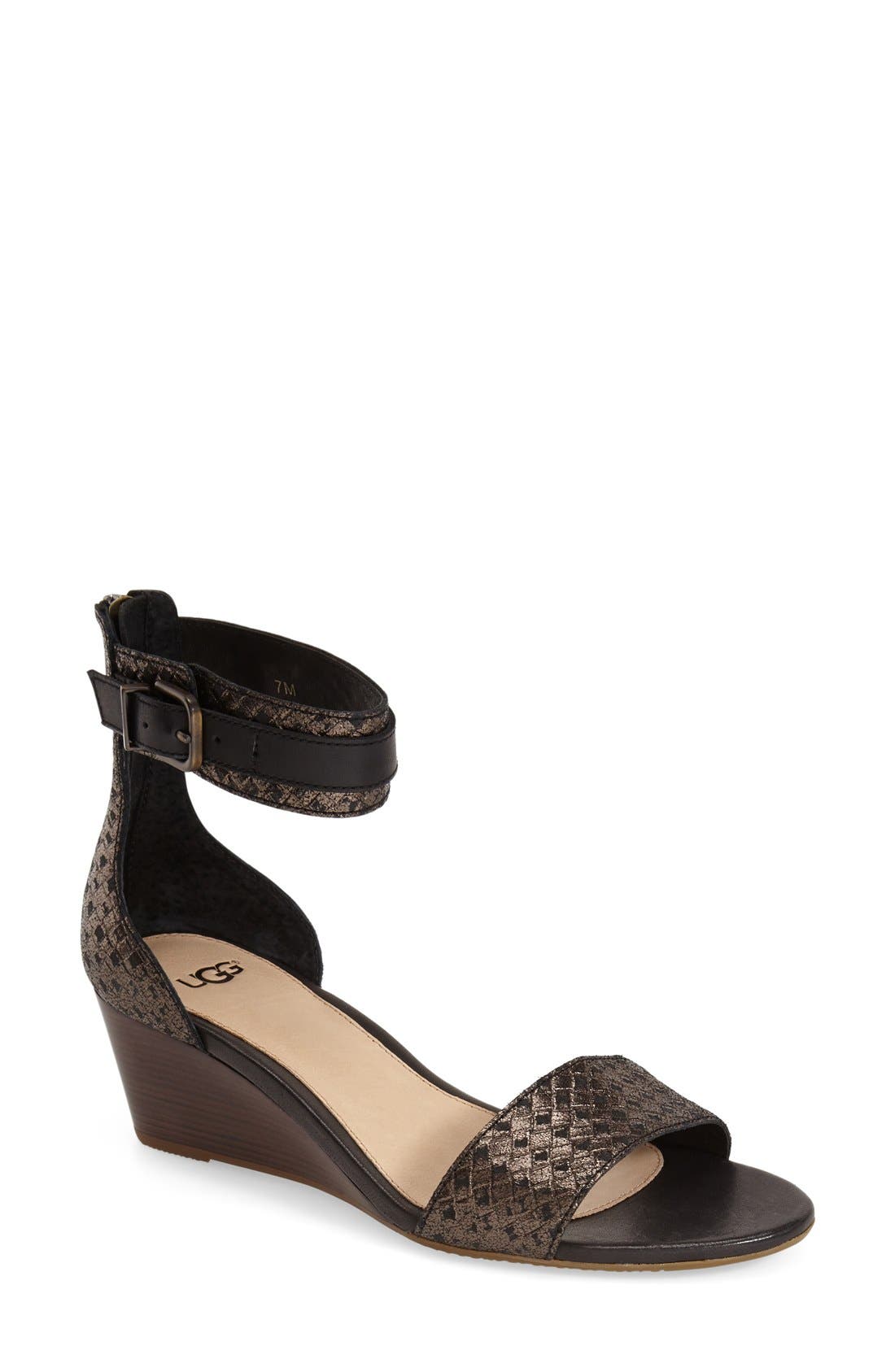 UGG® 'Char' Ankle Strap Wedge Sandal (Women) Nordstrom