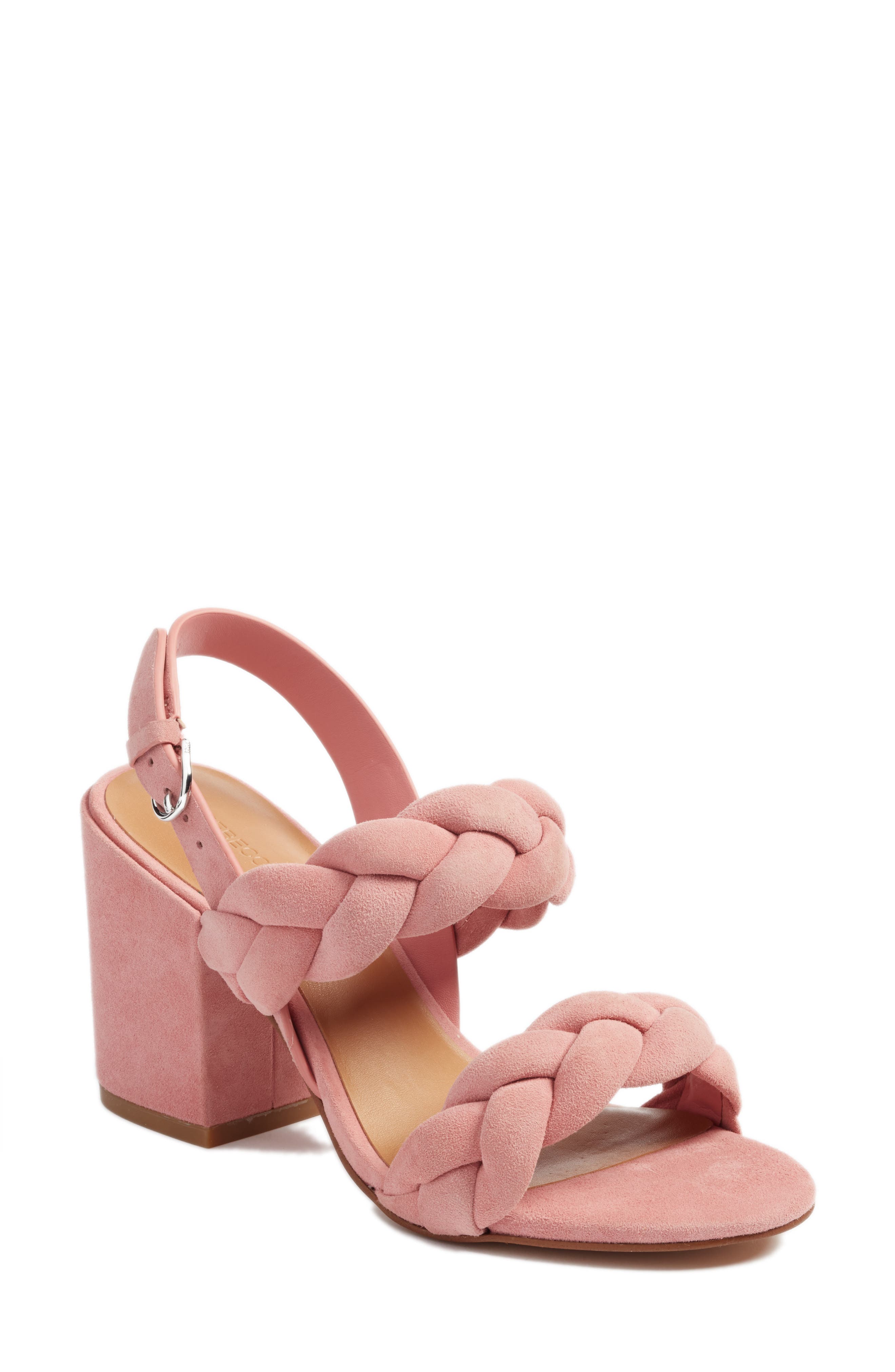 Rebecca Minkoff Candance Block Heel Sandal- Pink