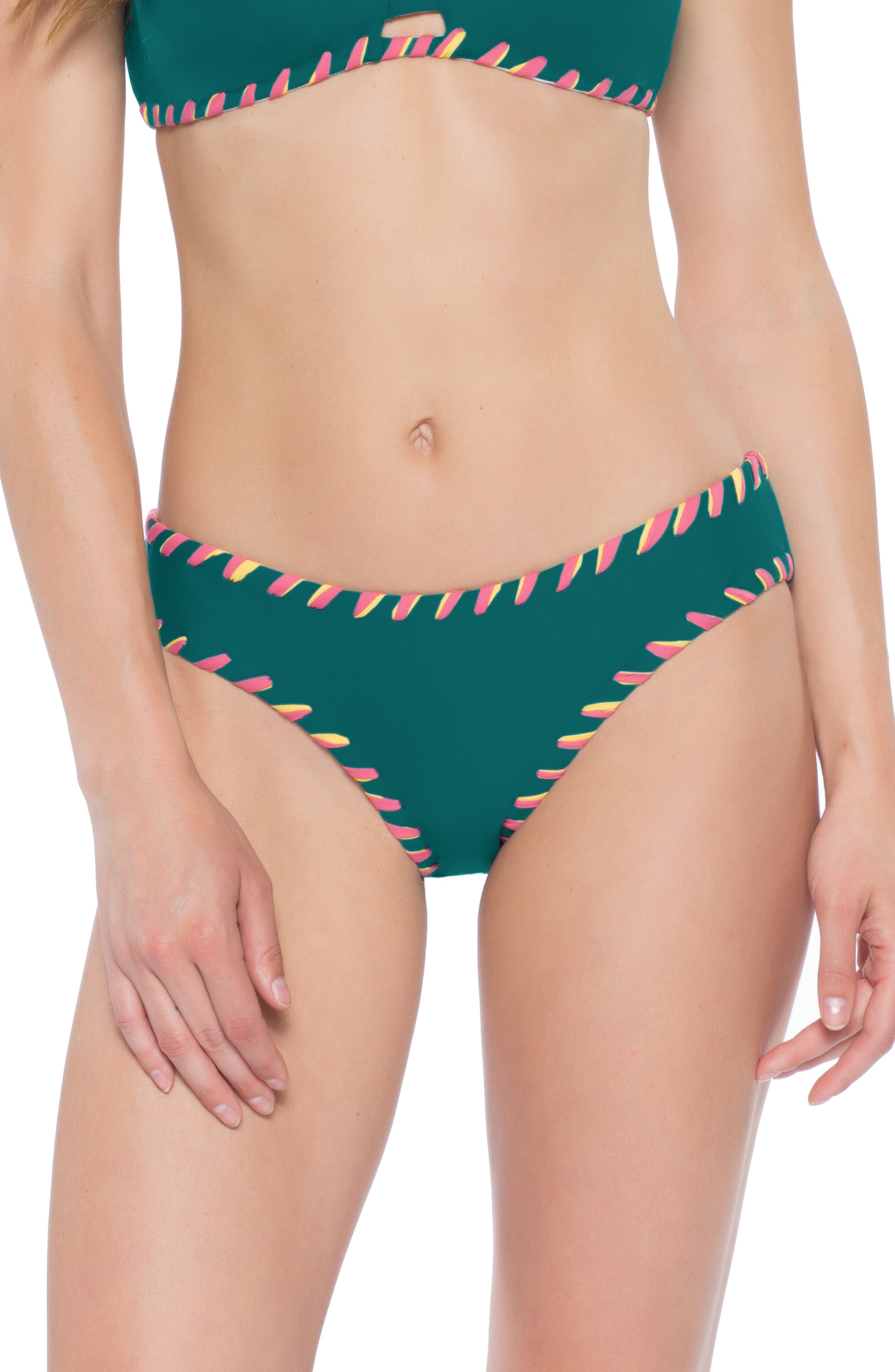 Becca Camille Reversible Bikini Bottoms, Green