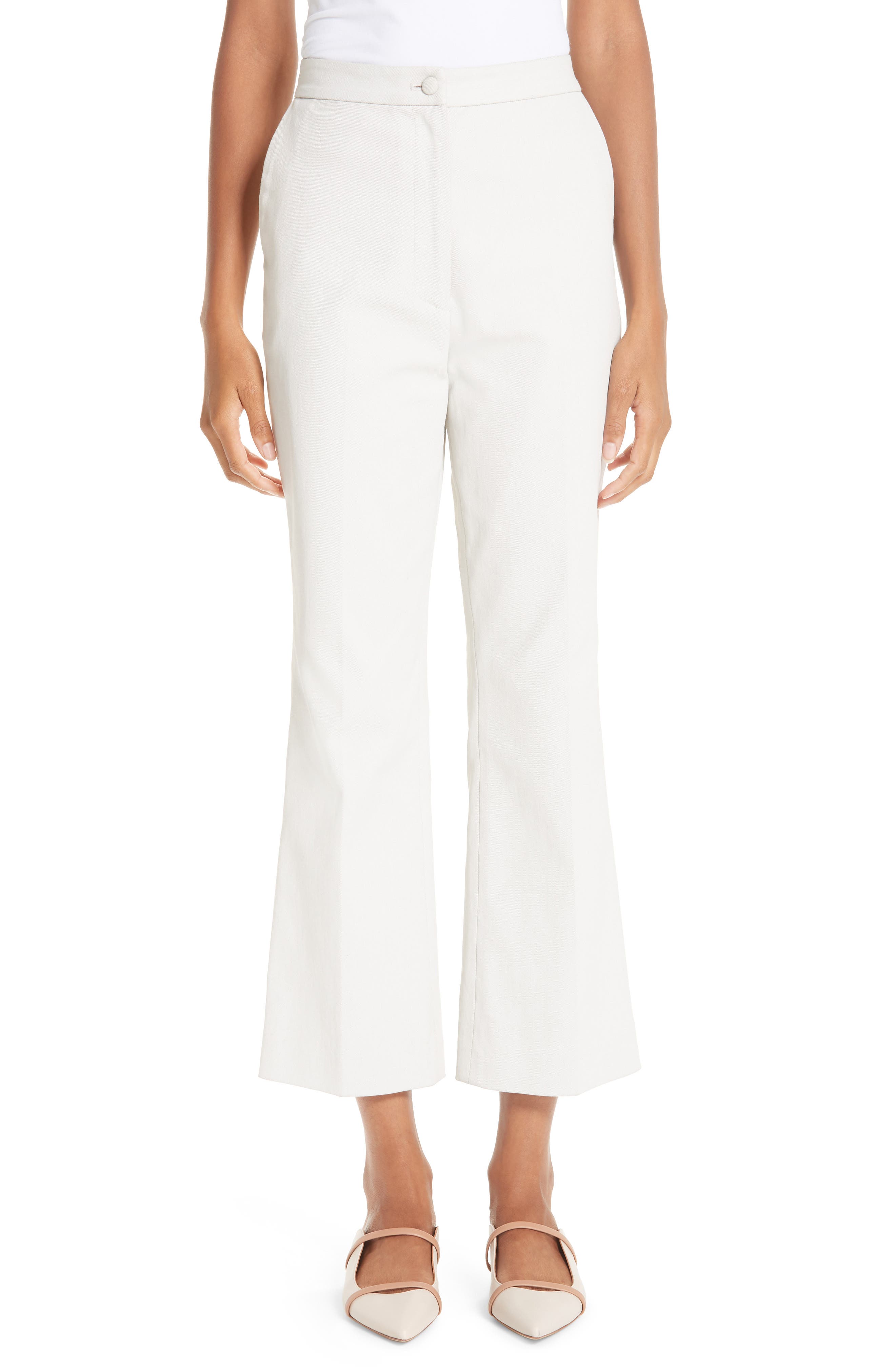 Partow Waxed Denim Crop Flare Pants