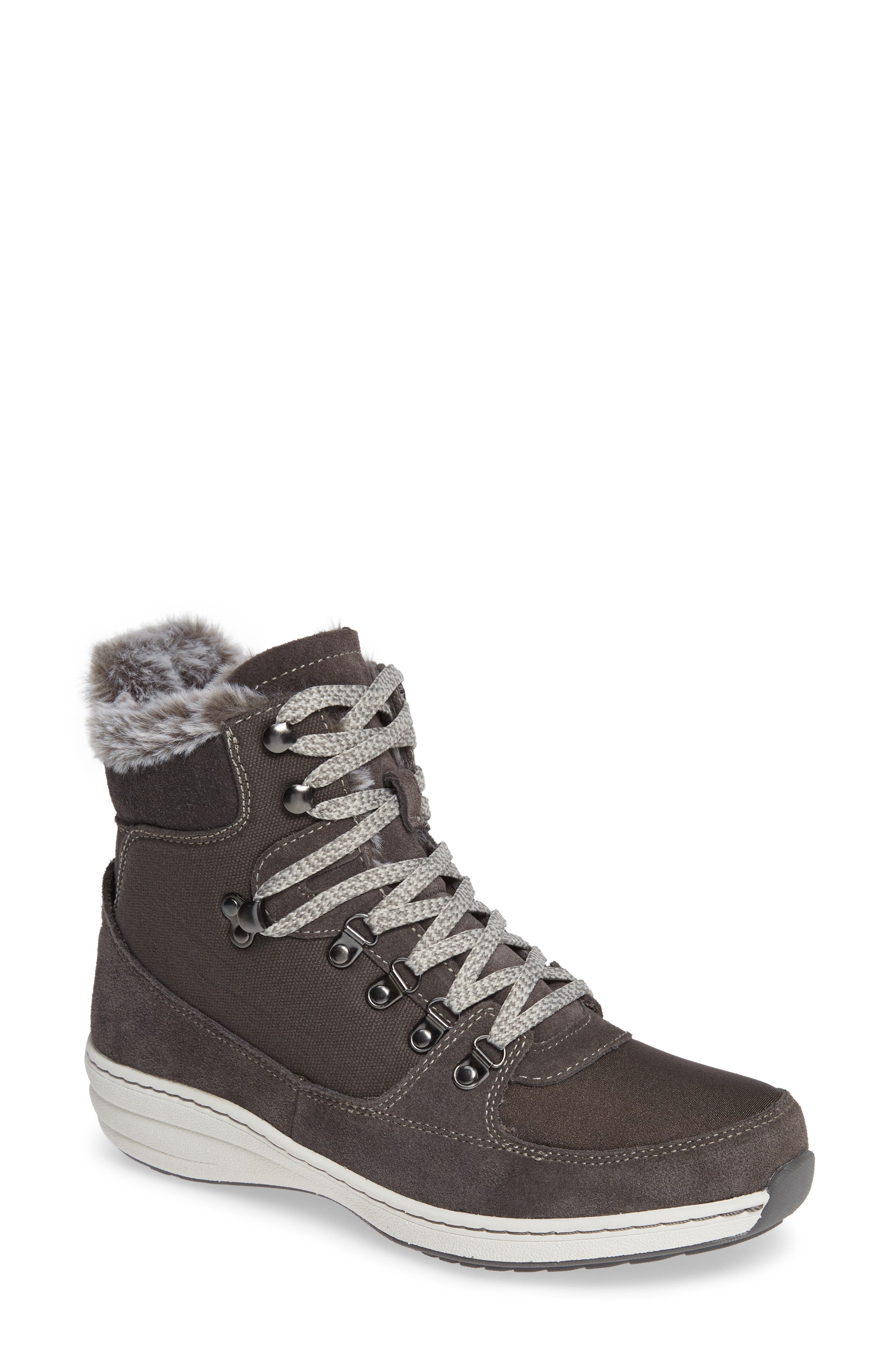Aetrex Kelsey Faux Fur Lined Hiker Boot - Grey
