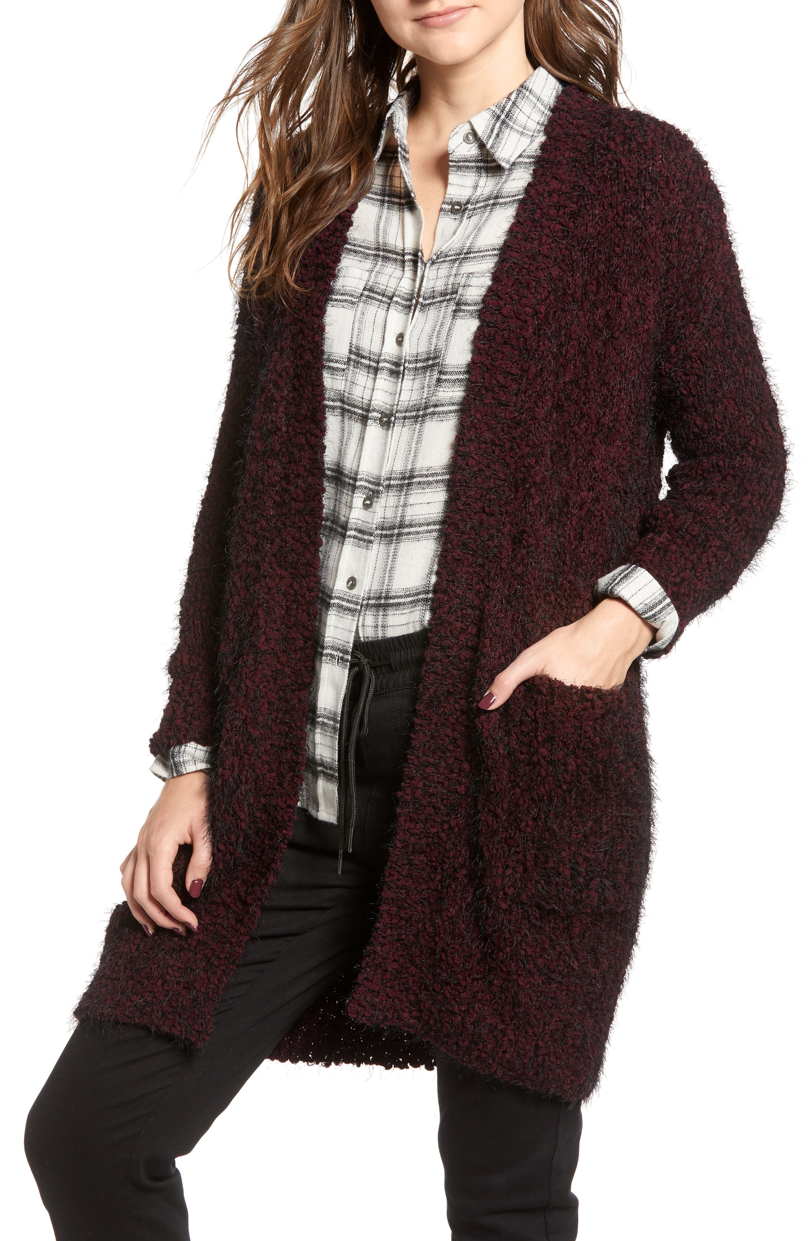 Lira Clothing Miranda Knit Cardigan, Burgundy