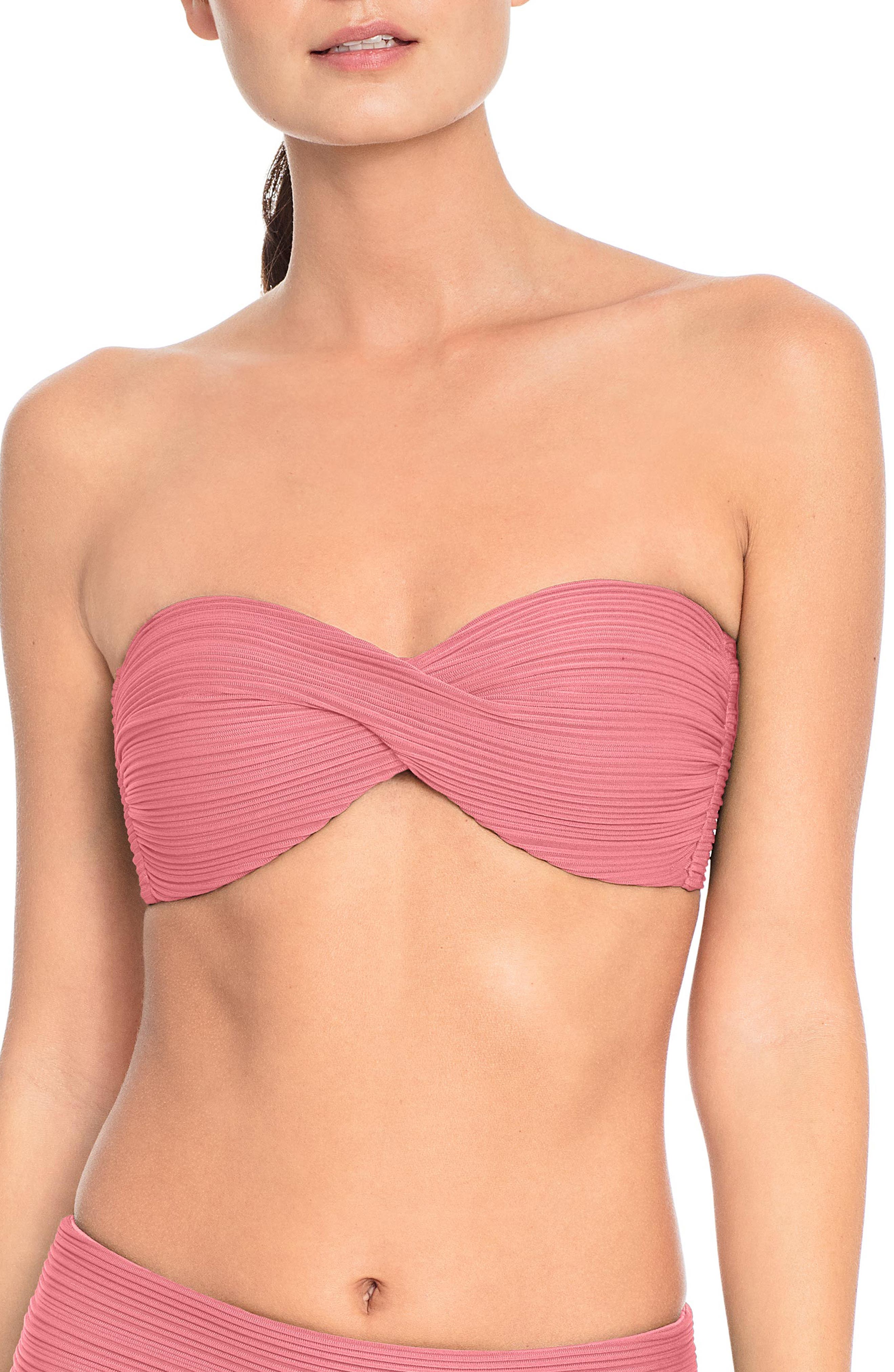 Robin Piccone Lily Bandeau Bikini Top, Pink