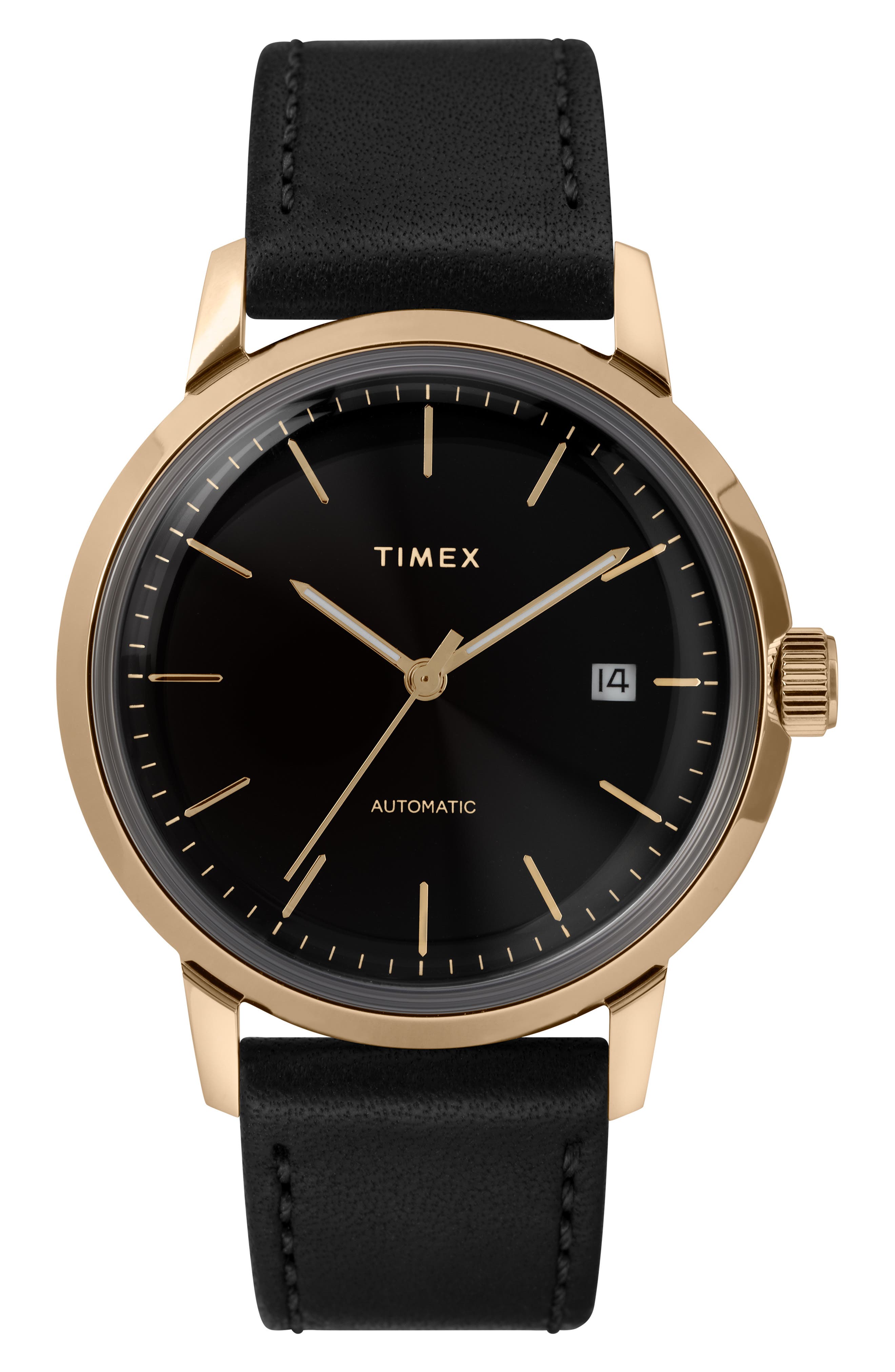 Timex Marlin Automatic Leather Strap Watch, 40Mm