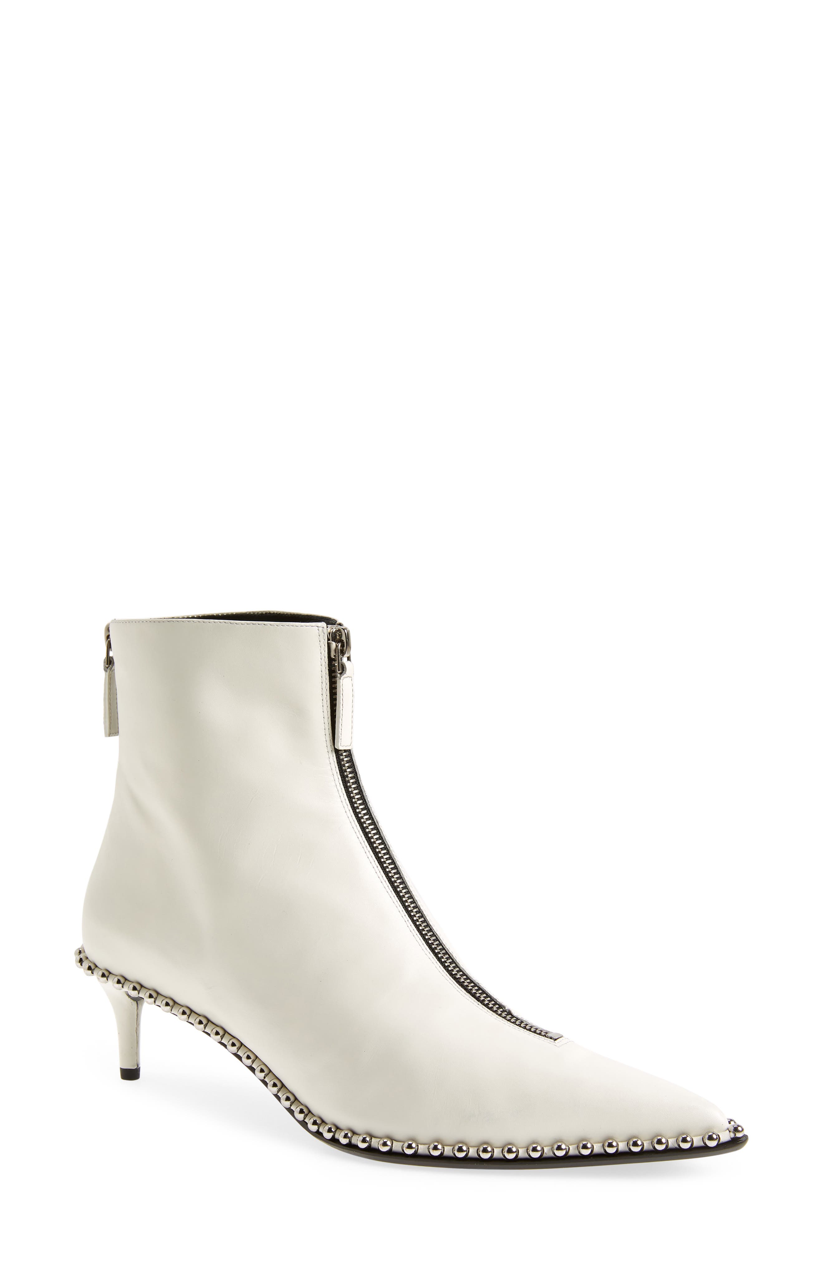 Alexander Wang Eri Studded Zip Bootie, White