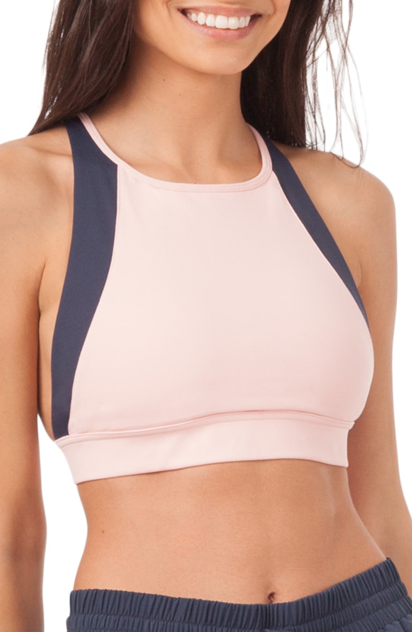 Lively The Active High Neck Cross Back Sports Bralette, Blue