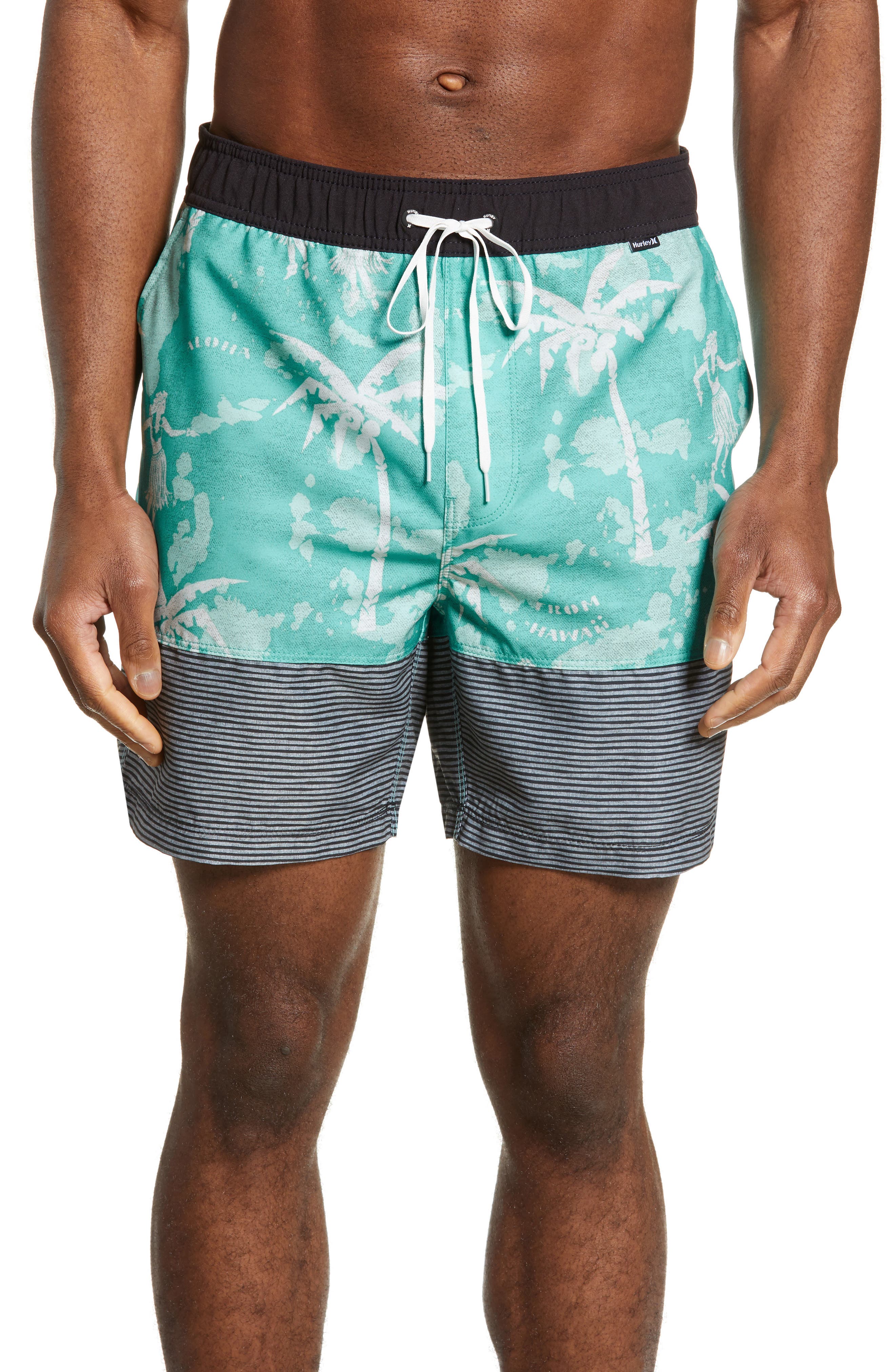Hurley Aloha Only Volley Shorts, Blue/green