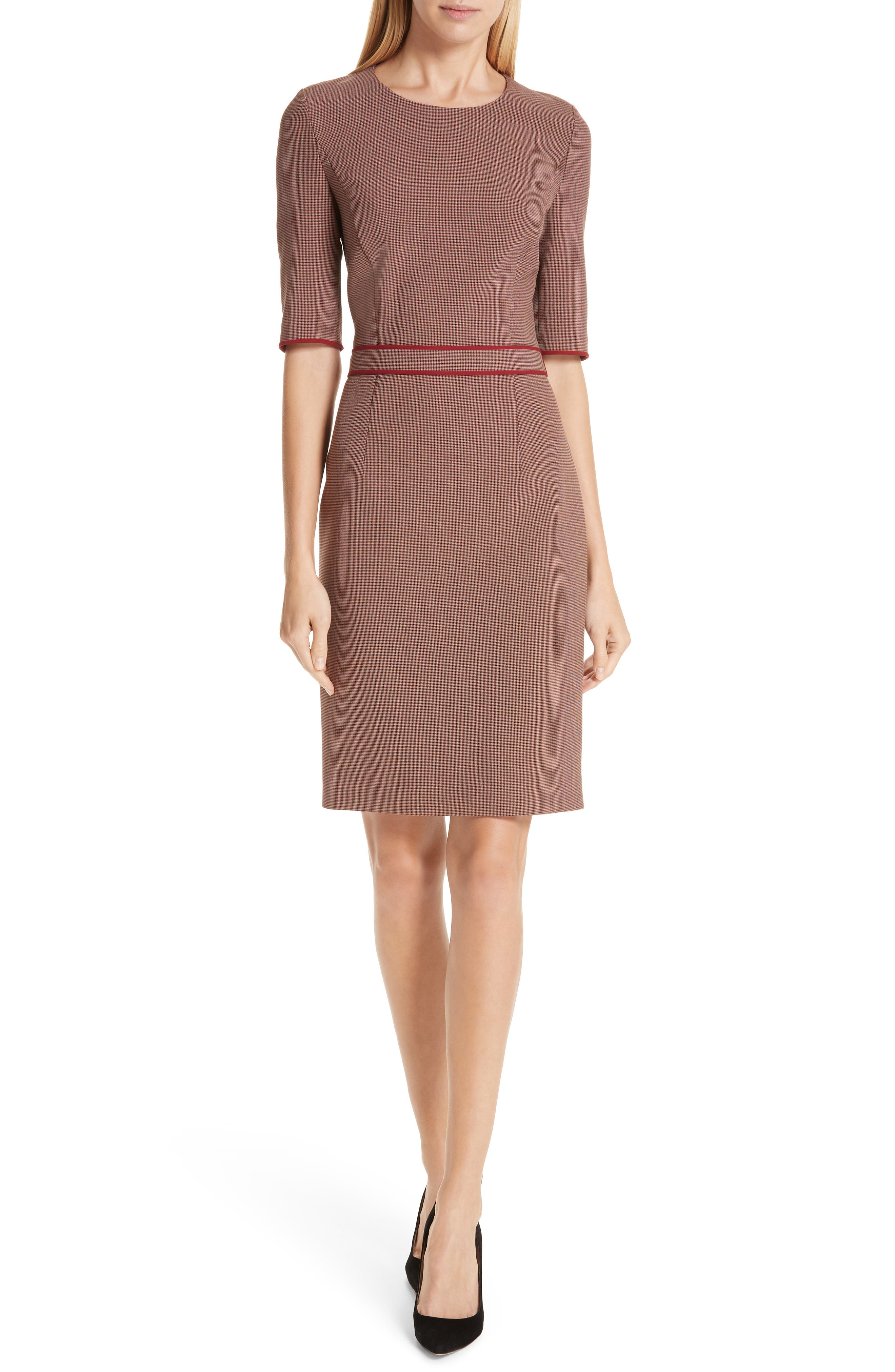 Boss Doliviena Check Sheath Dress