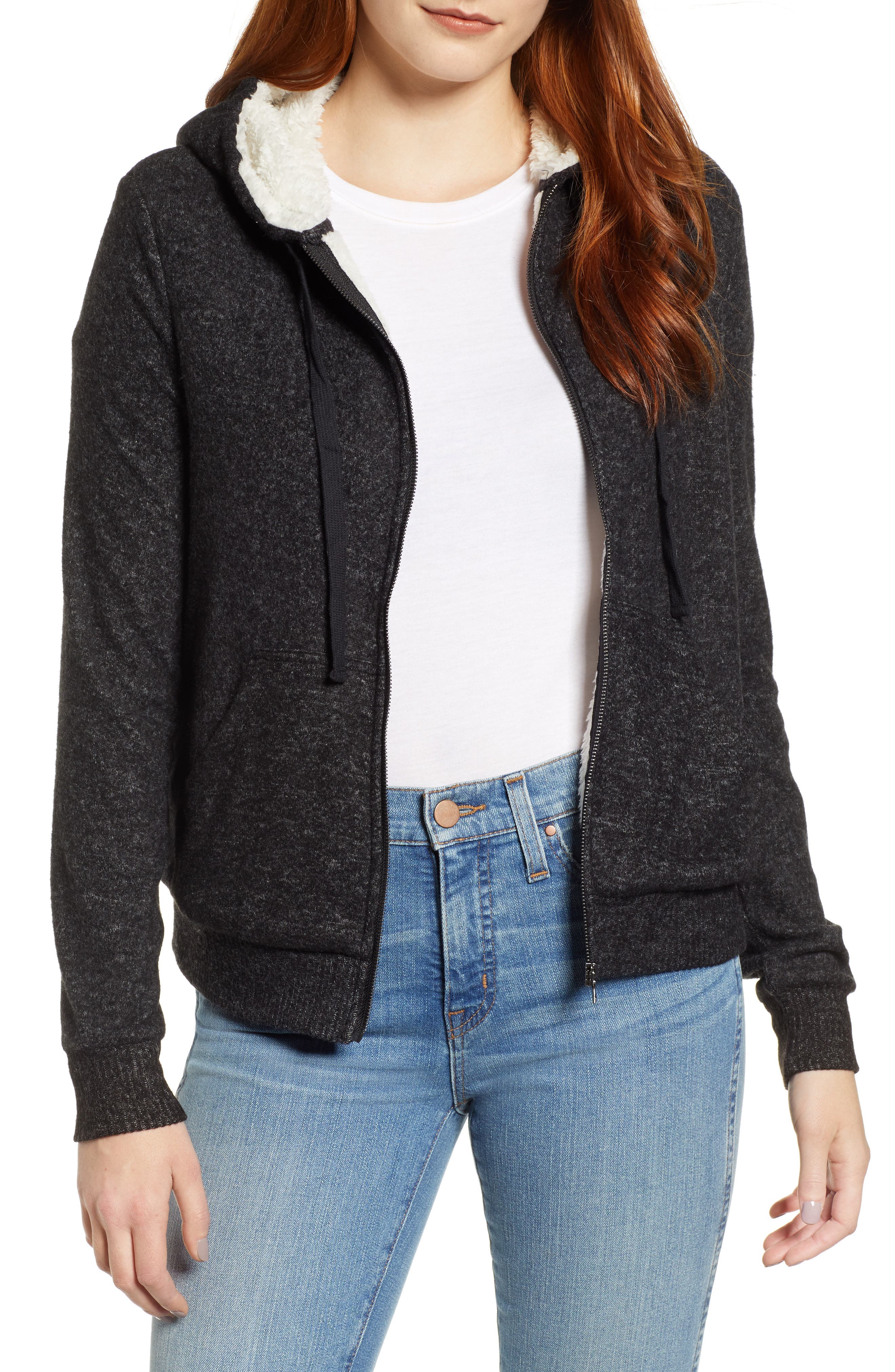 Bobeau Fleece Lined Hooded Jacket