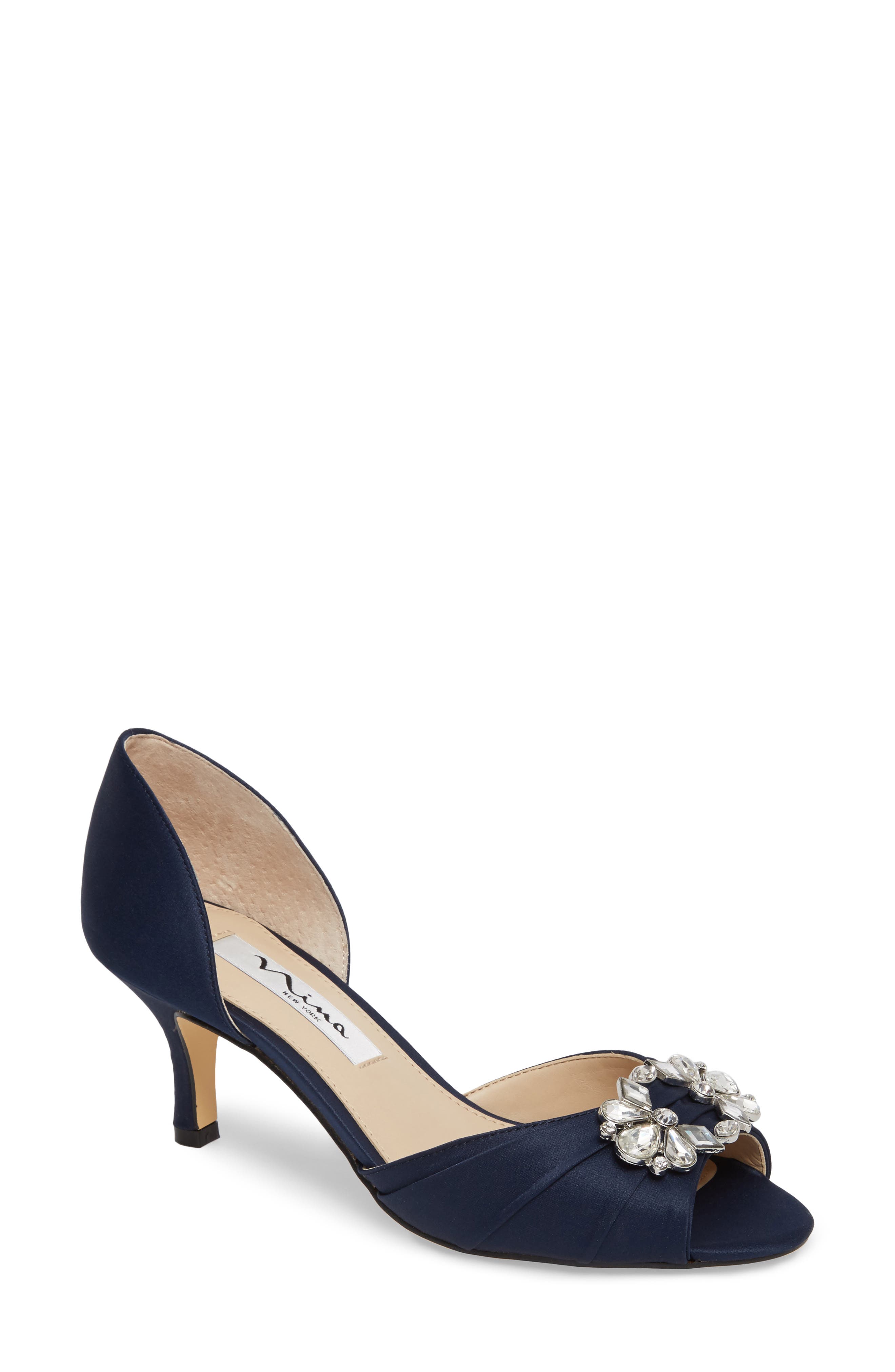 Nina Charisa Open Toe Pump, Blue