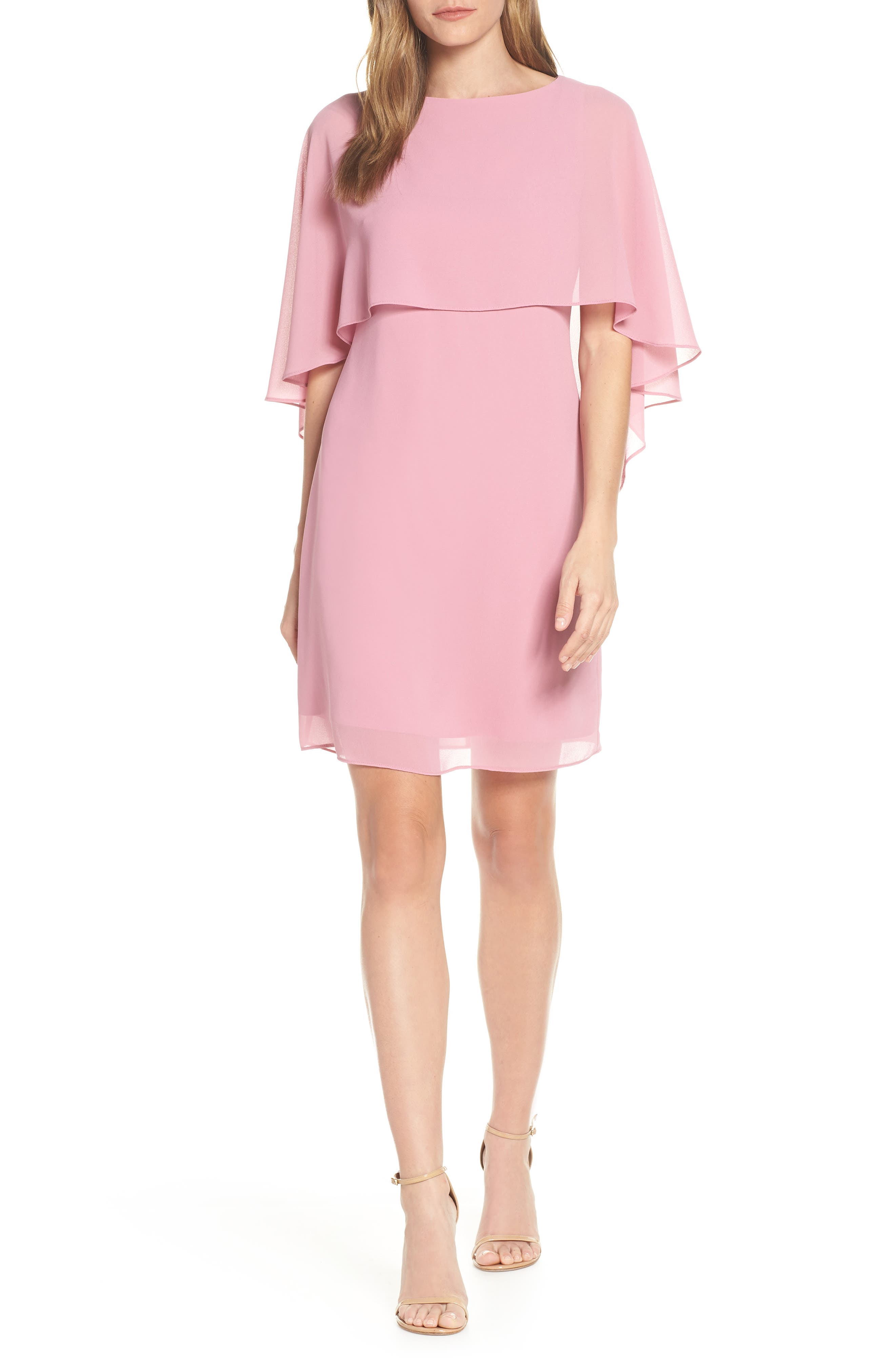 Vince Camuto Cape Overlay Dress, Purple