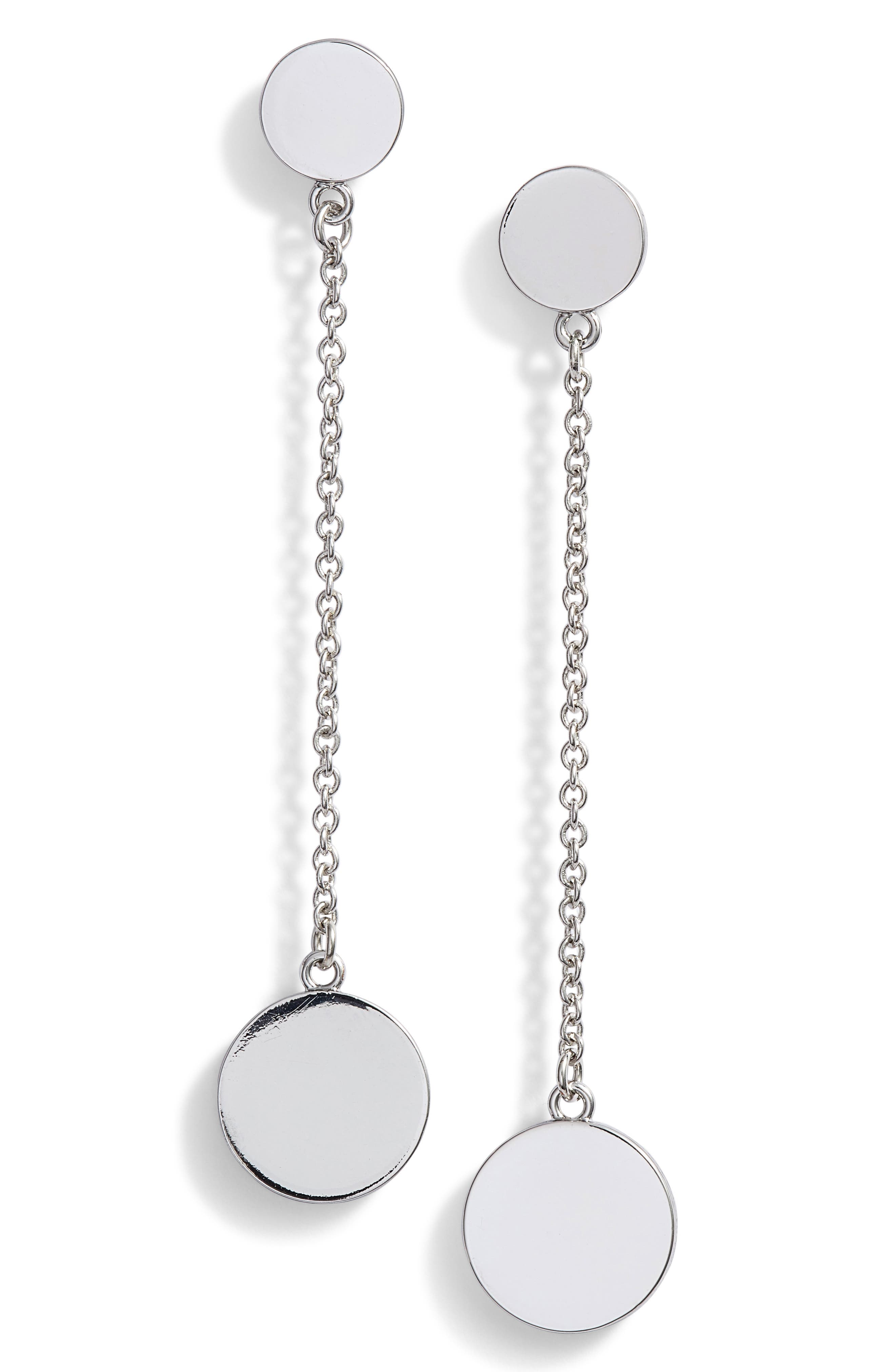 Something Navy Linear Disc Drop Earrings (Nordstrom Exclusive) | Nordstrom