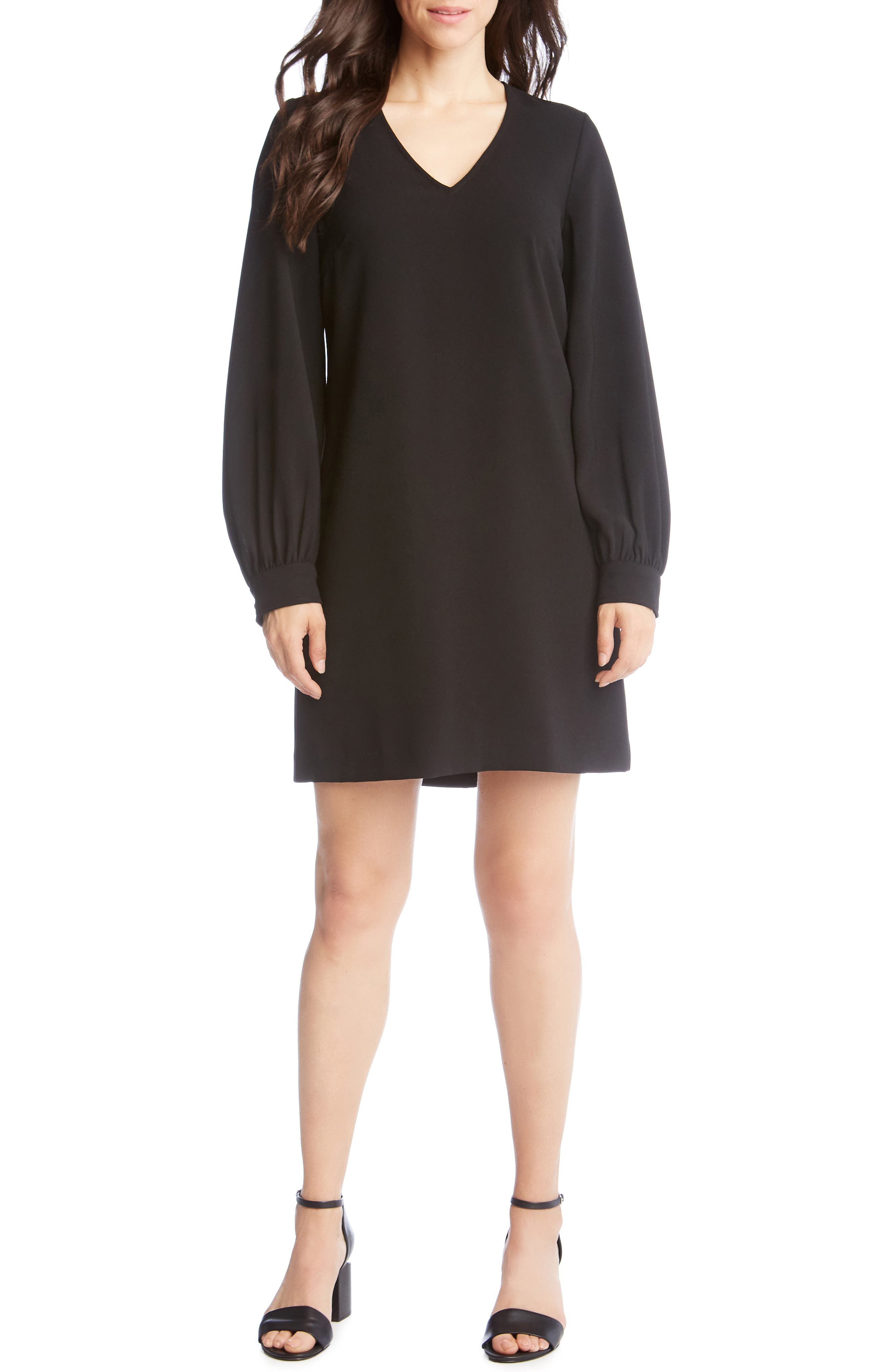 Karen Kane Blouson Sleeve Crepe Dress, Black