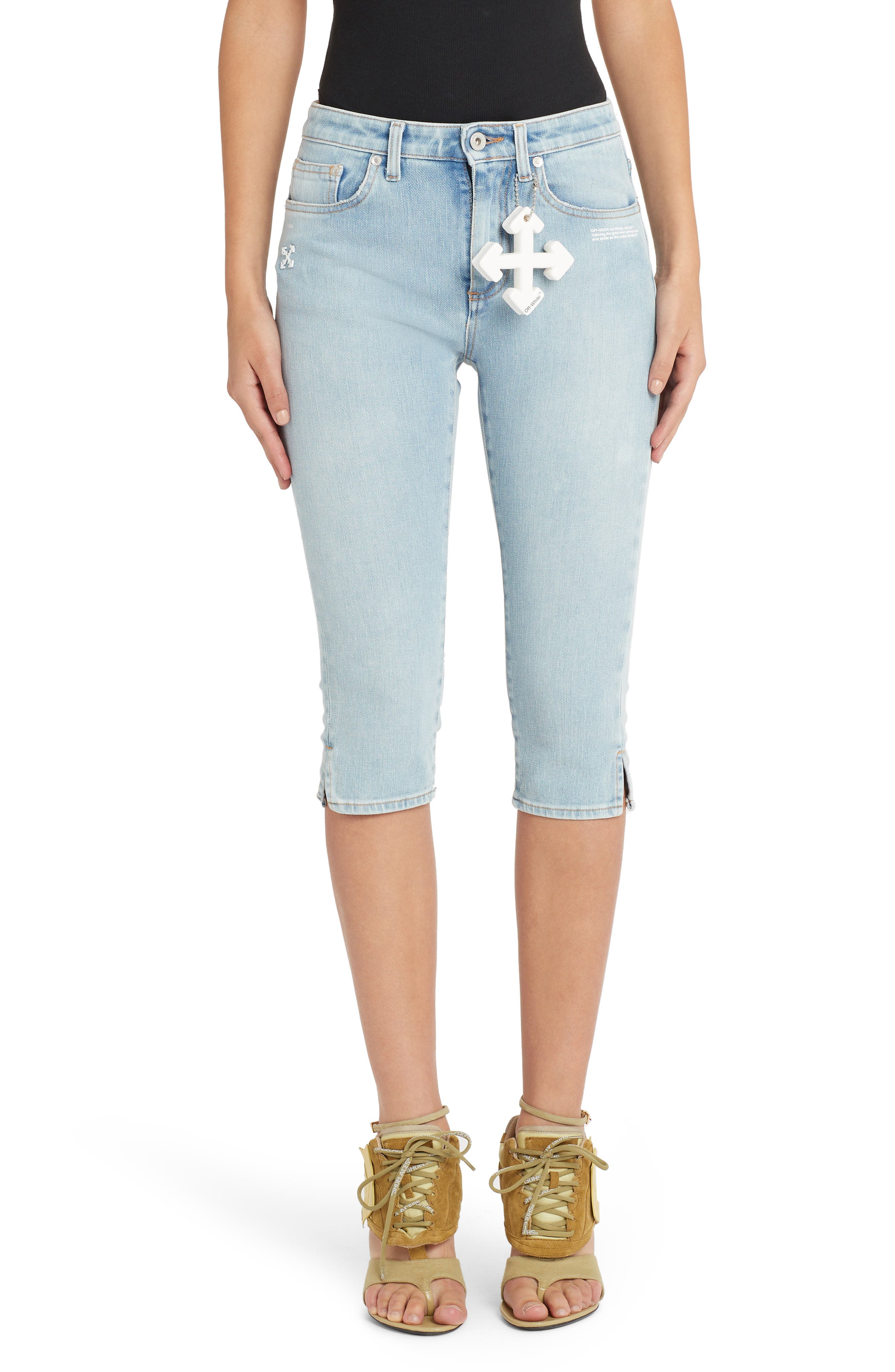 Off-White Denim Capri Jeans, Blue